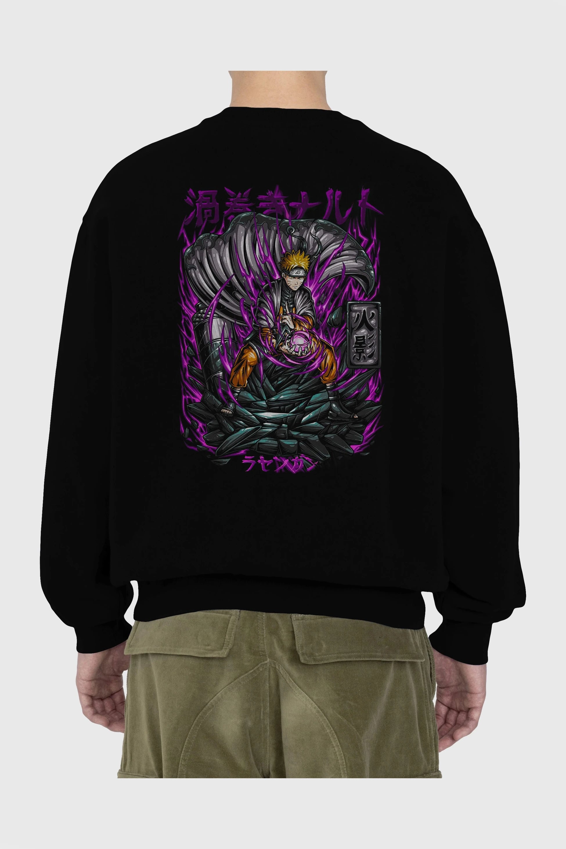 NARUTO Anime Arka Baskılı Oversize Sweatshirt Erkek Kadın Unisex