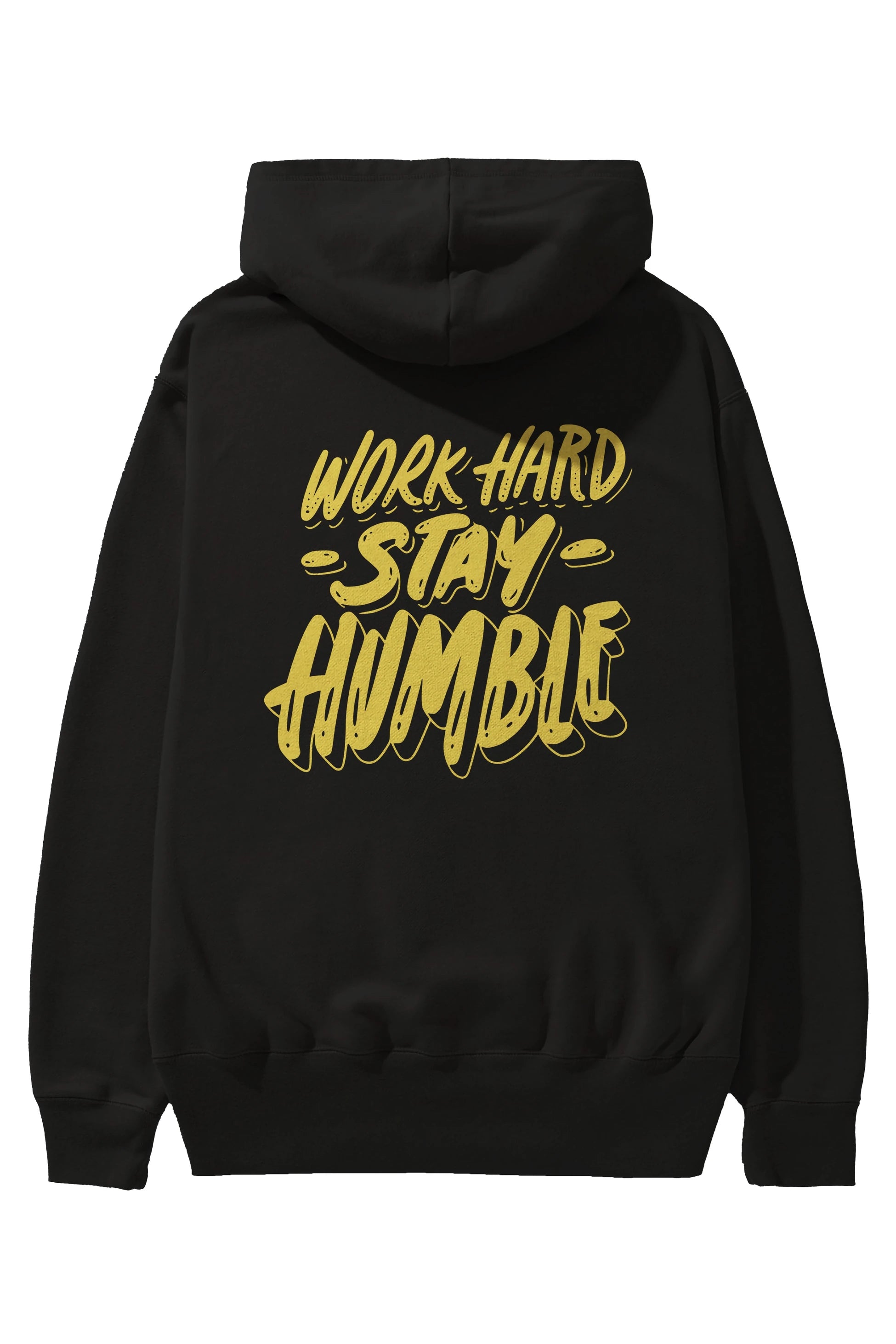Word Hard Yazılı Arka Baskılı Oversize Hoodie Kapüşonlu Sweatshirt Erkek Kadın Unisex