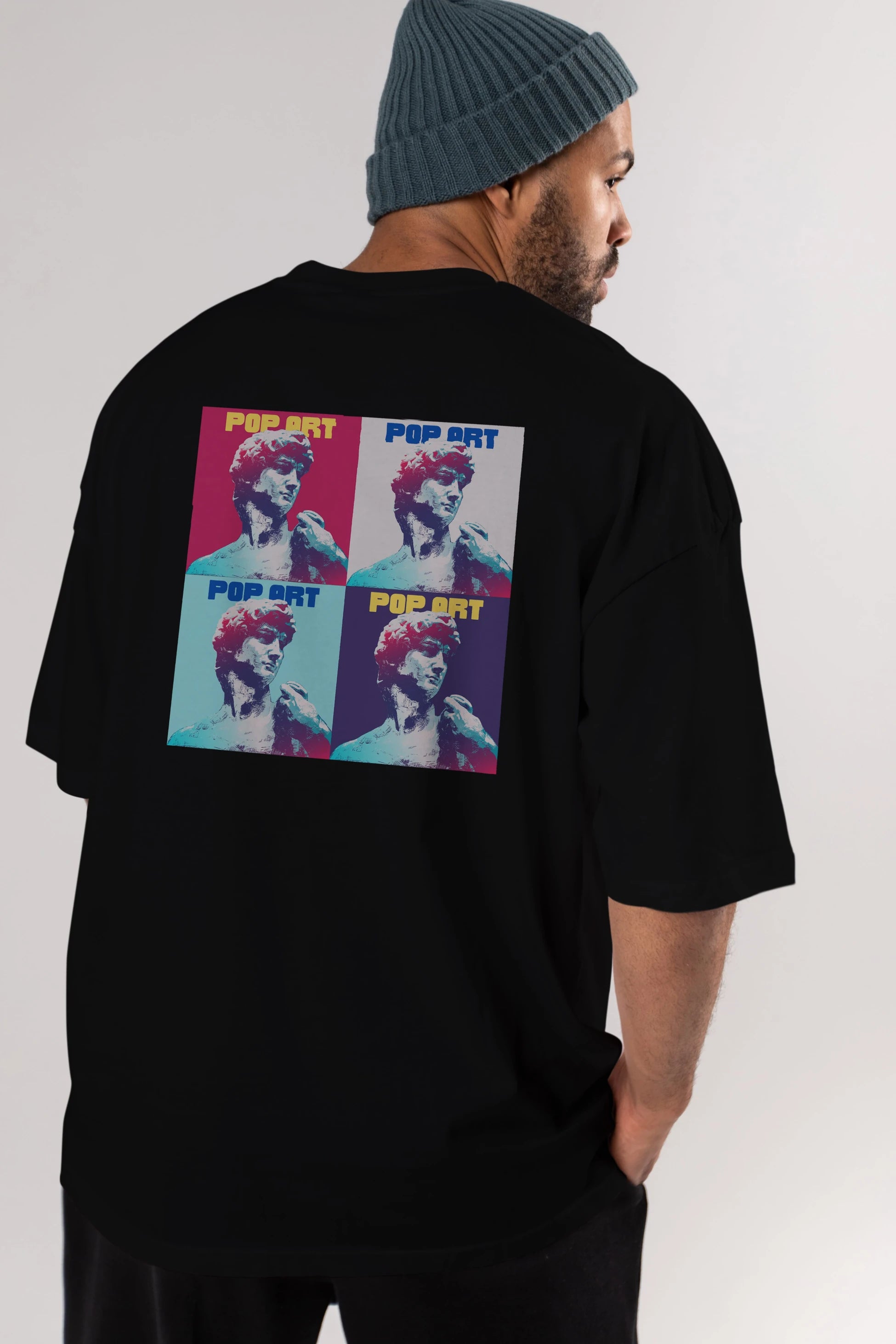 Creative Pop Art Arka Baskılı Oversize t-shirt Erkek Kadın Unisex
