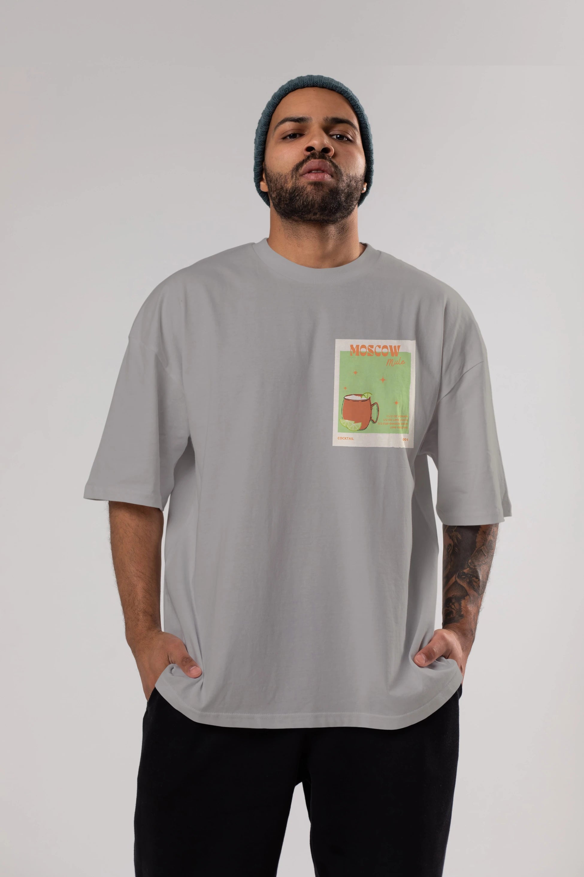 Moscow Mule 2 Ön Sol Baskılı Oversize t-shirt Erkek Kadın Unisex %100 Pamuk Bisiklet Yaka tişort