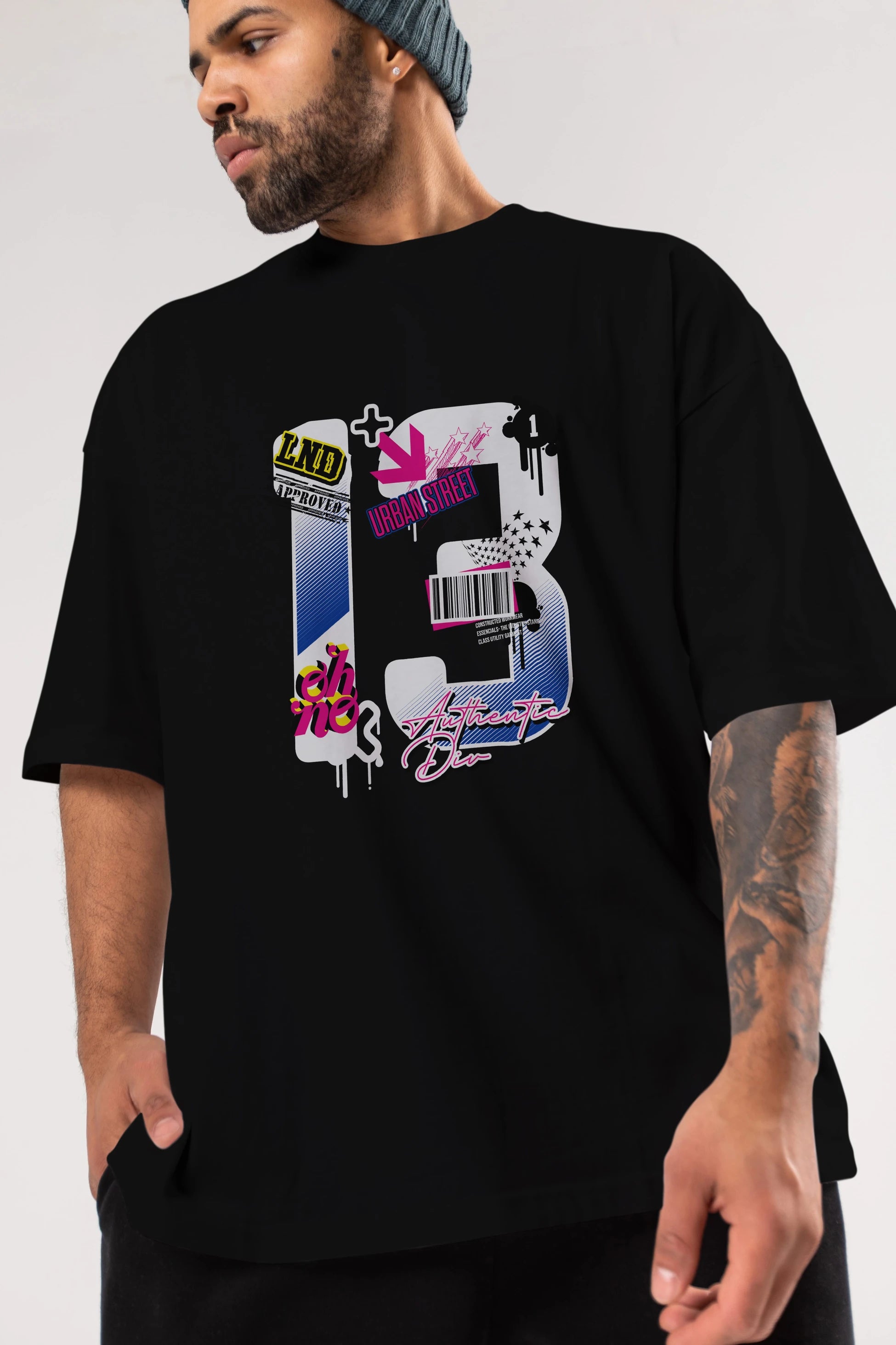 Urban Street 13 Ön Baskılı Oversize t-shirt Erkek Kadın Unisex