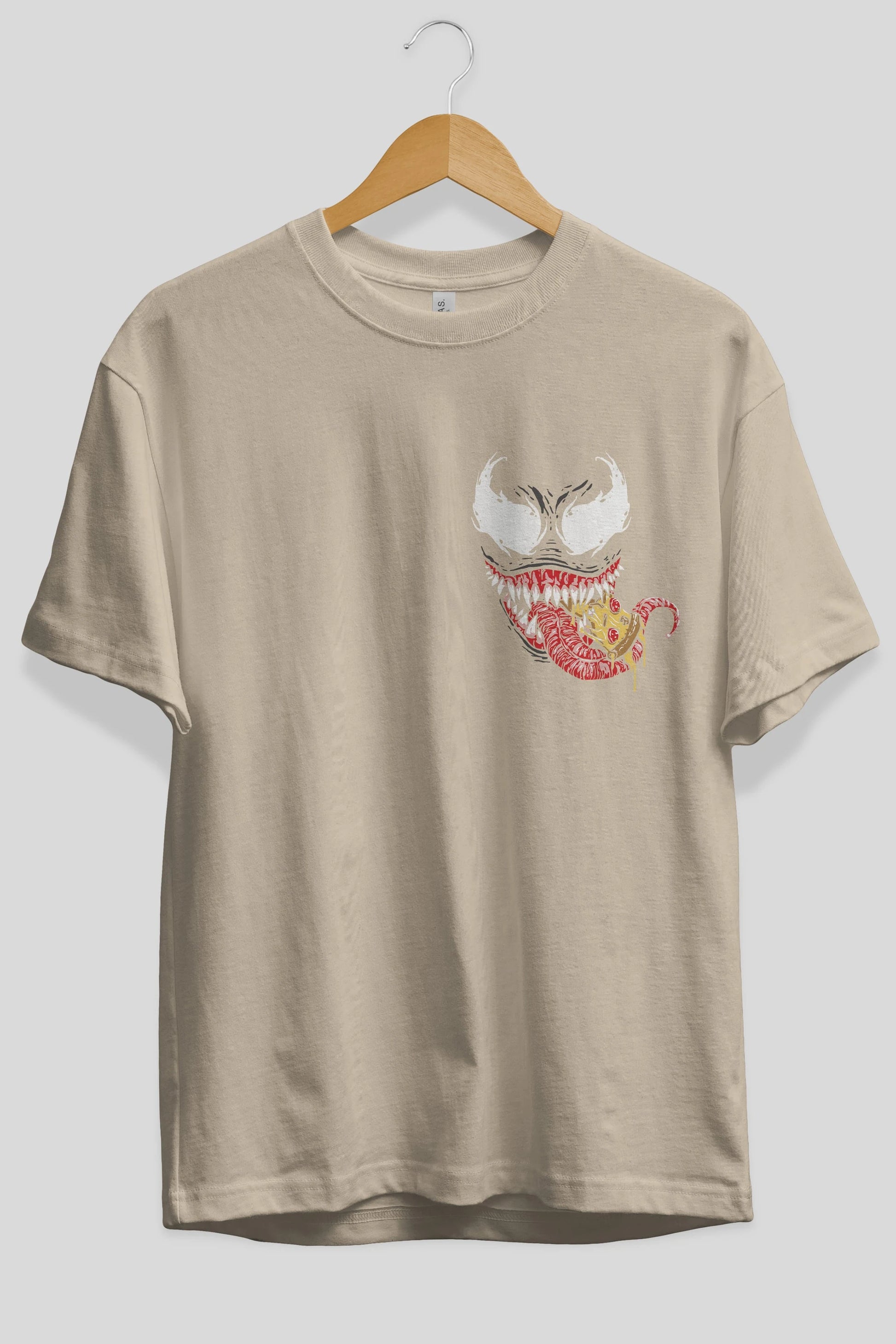 Venom (1) Ön Sol Baskılı Oversize t-shirt Erkek Kadın Unisex %100 Pamuk Bisiklet Yaka tişort