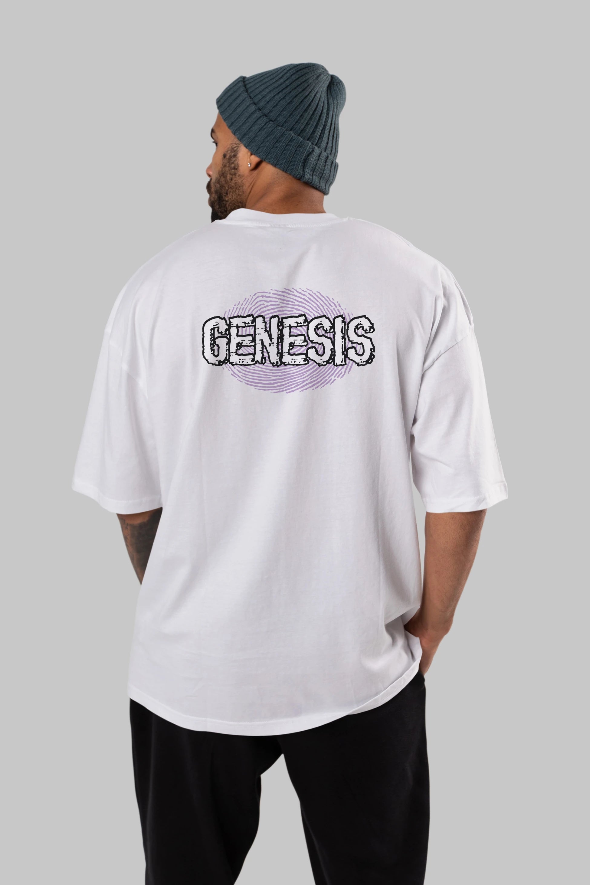 Genesis Arka Baskılı Oversize t-shirt Erkek Kadın Unisex