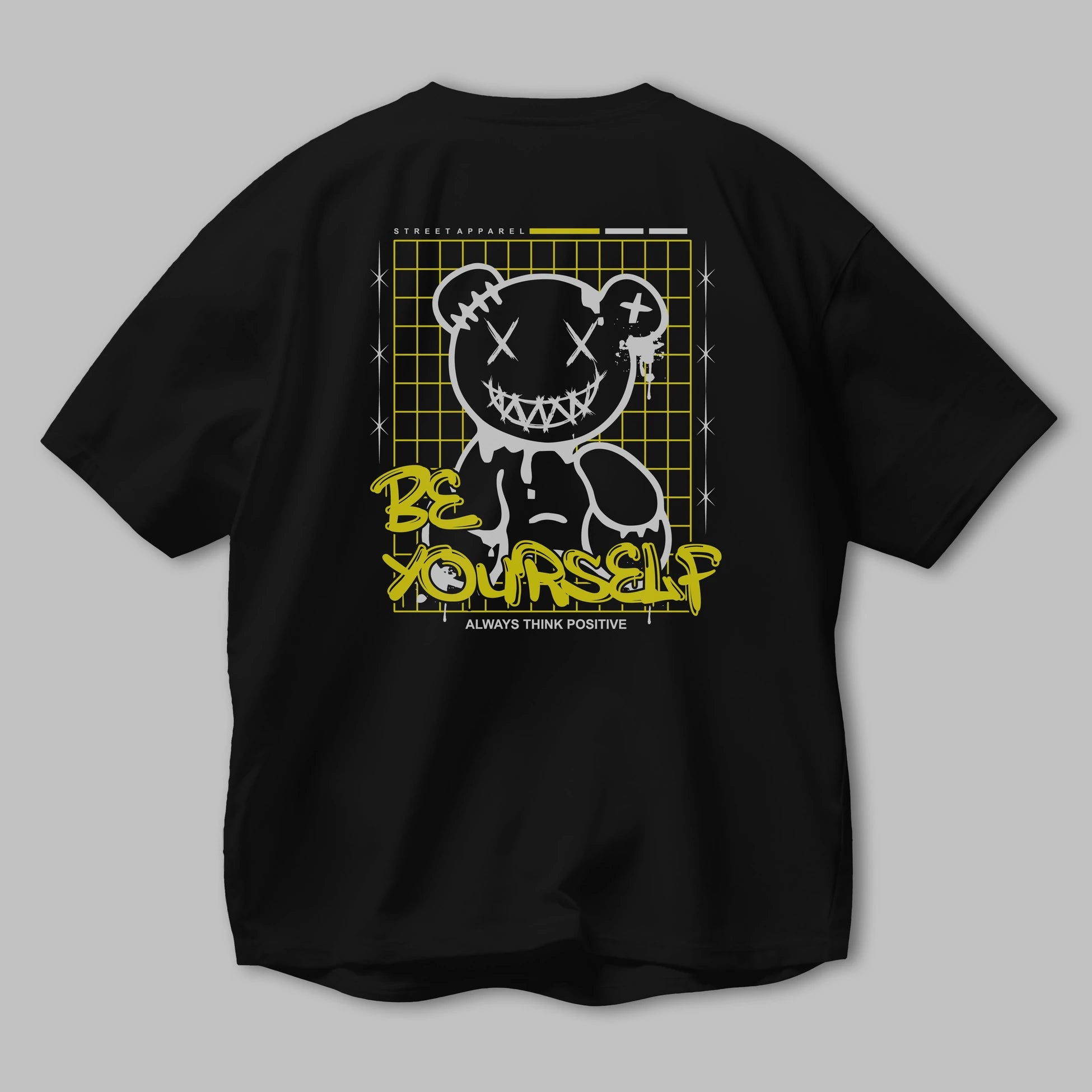 Teddy Bear Be Yourself Arka Baskılı Oversize t-shirt Erkek Kadın Unisex