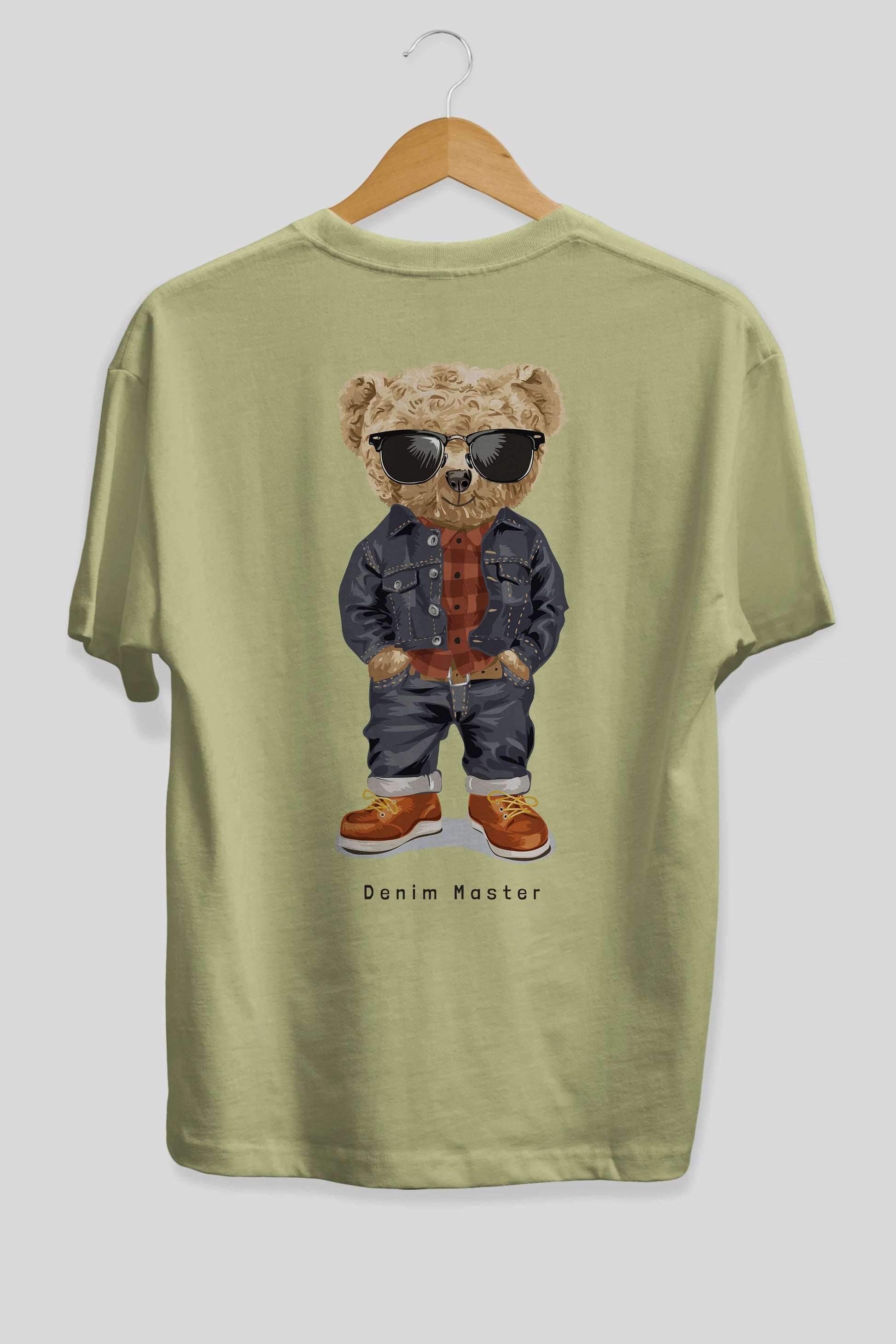 Teddy Bear Tarz Arka Baskılı Oversize t-shirt Erkek Kadın Unisex %100 Pamuk