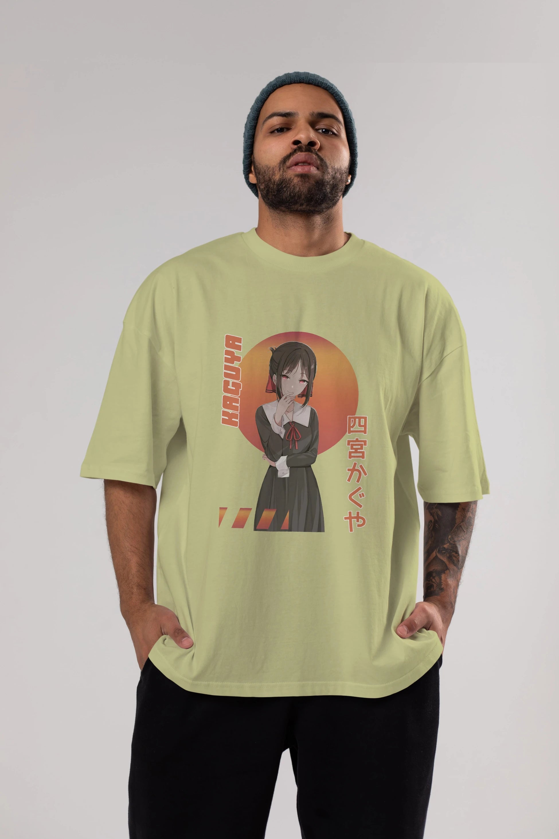 Kaguya Shinomiya 5 Anime Ön Baskılı Oversize t-shirt %100 pamuk Erkek Kadın Unisex
