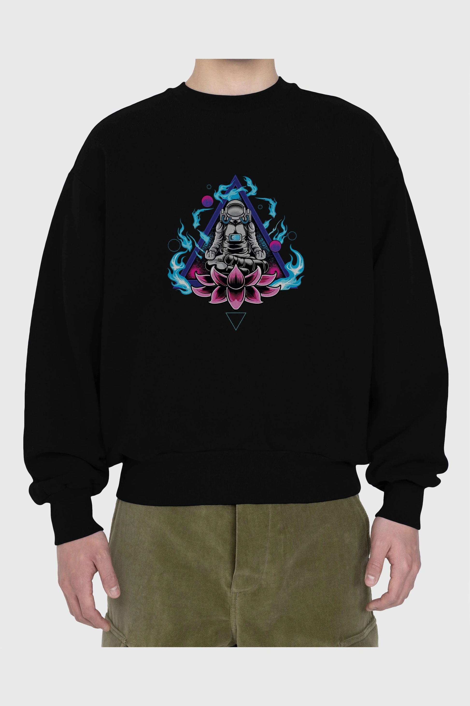 Astronaut Meditation (2) Ön Baskılı Oversize Sweatshirt Erkek Kadın Unisex