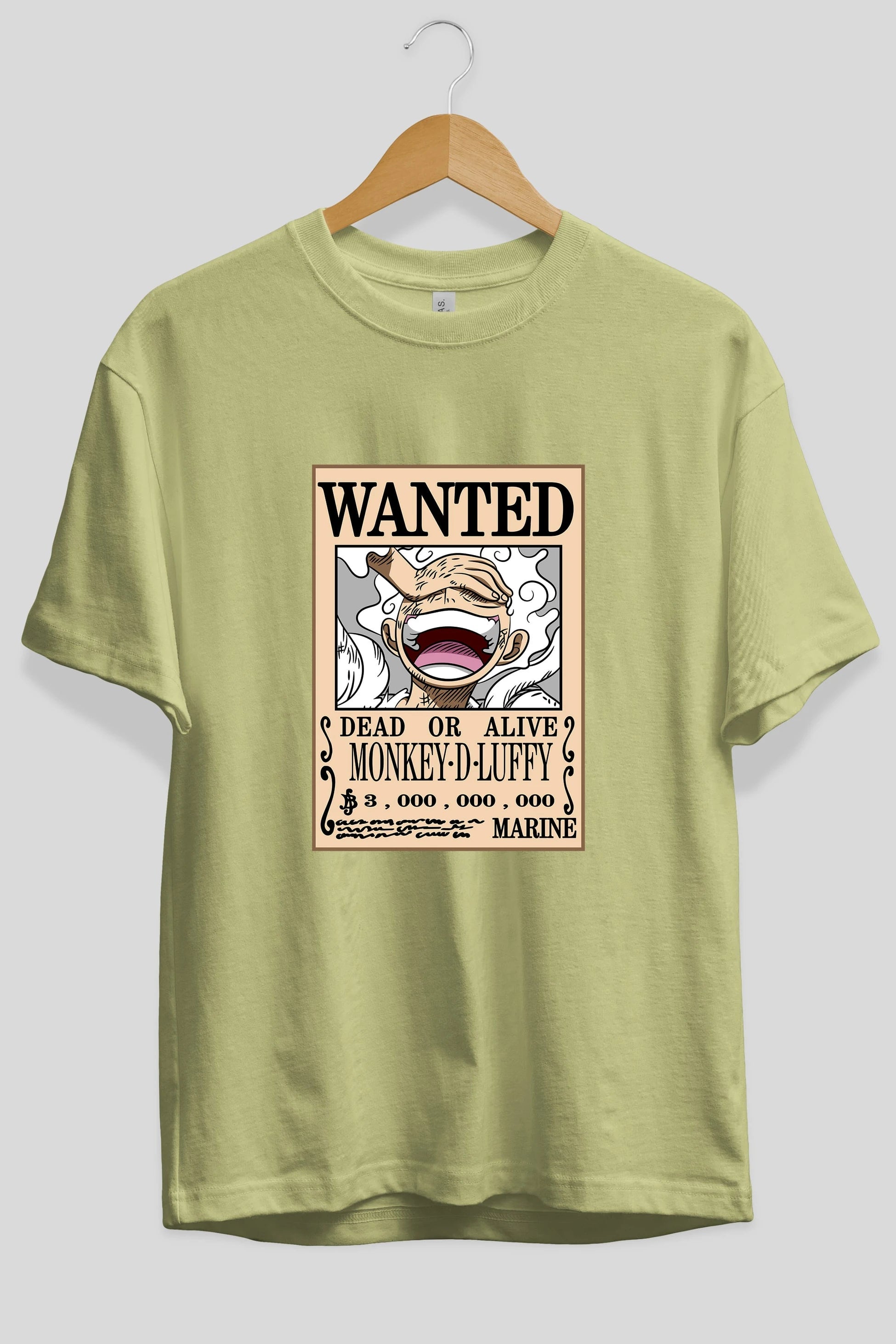 CARTEL LUFFY GEAR 5 Anime Ön Baskılı Oversize t-shirt %100 pamuk Erkek Kadın Unisex