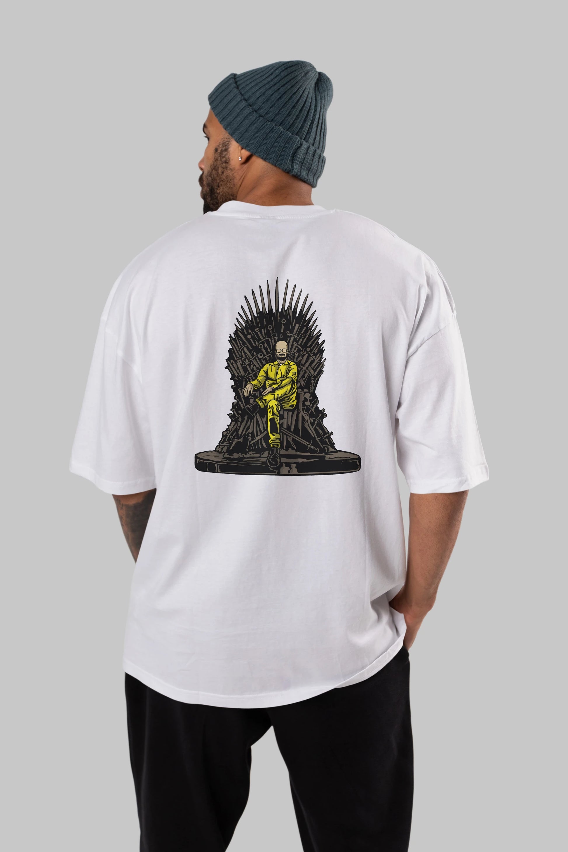 Danger Throne Arka Baskılı Oversize t-shirt Erkek Kadın Unisex %100 Pamuk