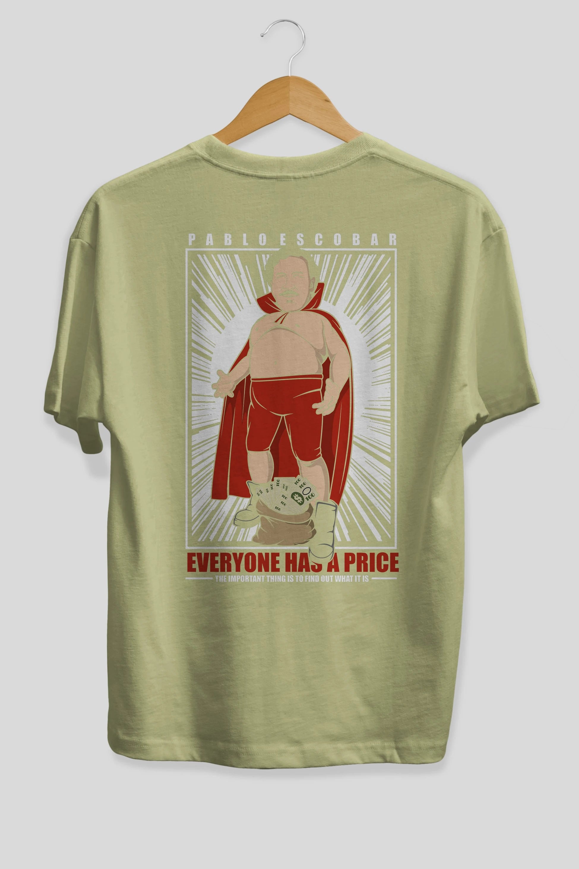 Pablo Escobar Luchador Arka Baskılı Oversize t-shirt Erkek Kadın Unisex %100 Pamuk tişort