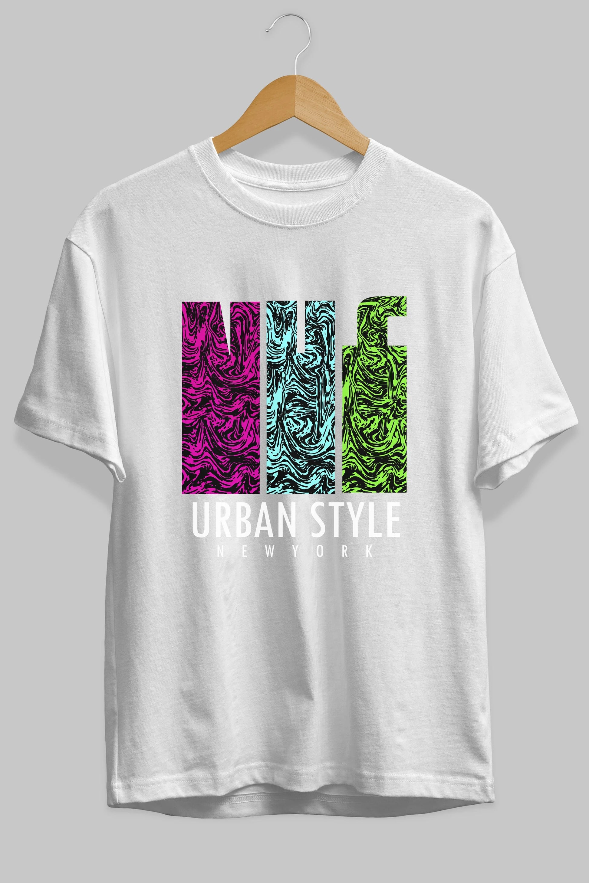 Urban Style Newyork Ön Baskılı Oversize t-shirt Erkek Kadın Unisex