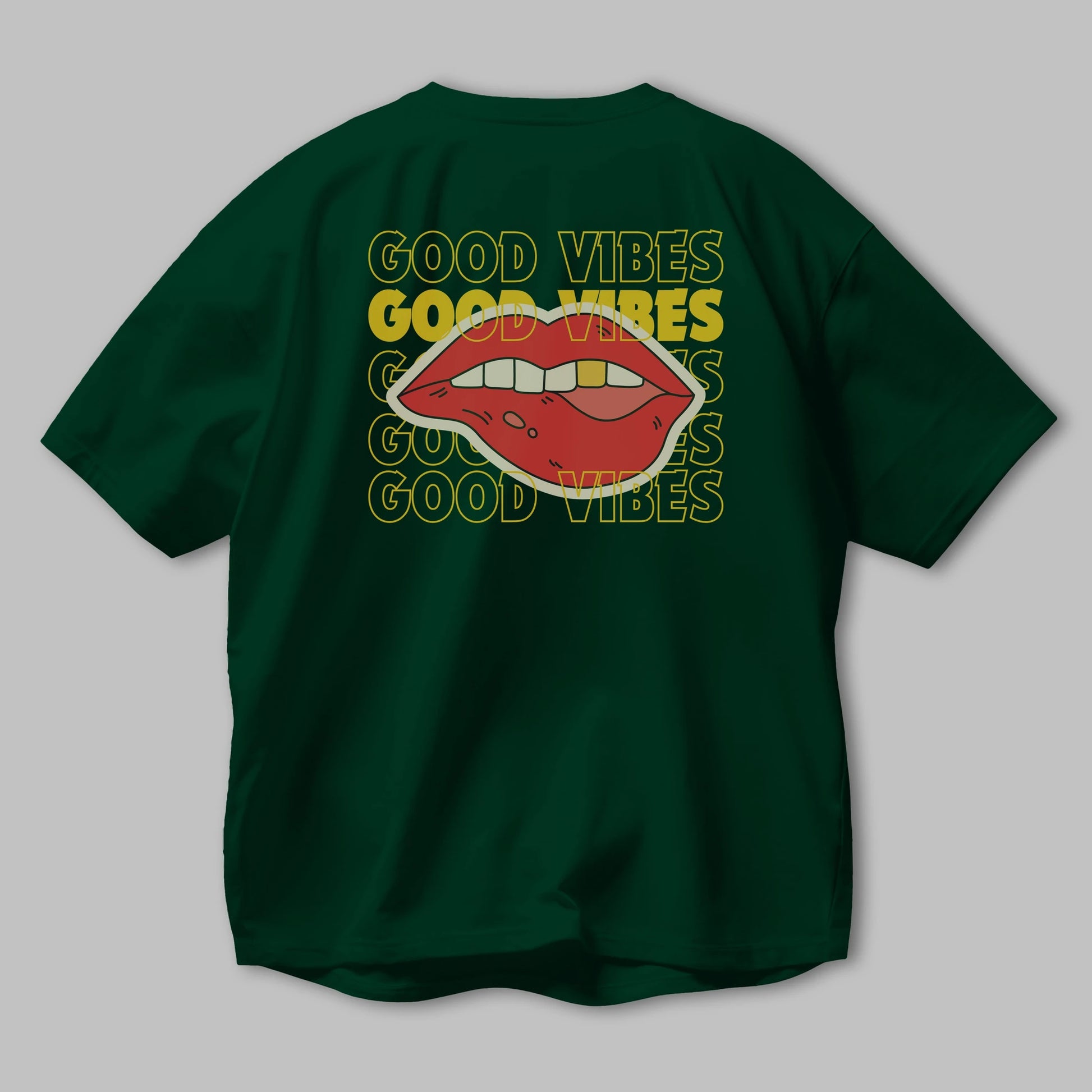 Good Vibes Yazılı 2 Arka Baskılı Oversize t-shirt Erkek Kadın Unisex