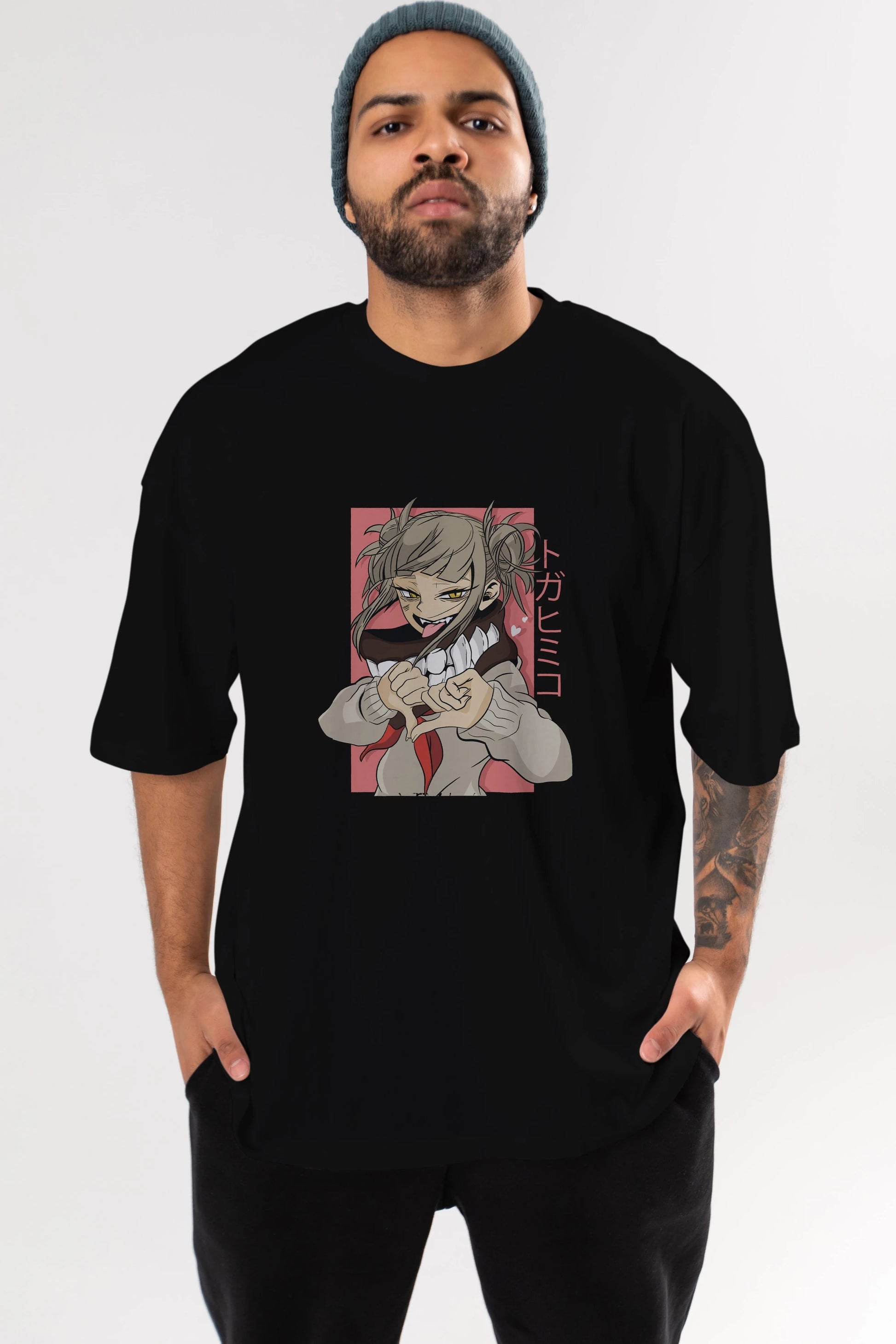 Himiko Toga Anime Ön Baskılı Oversize t-shirt %100 pamuk Erkek Kadın Unisex