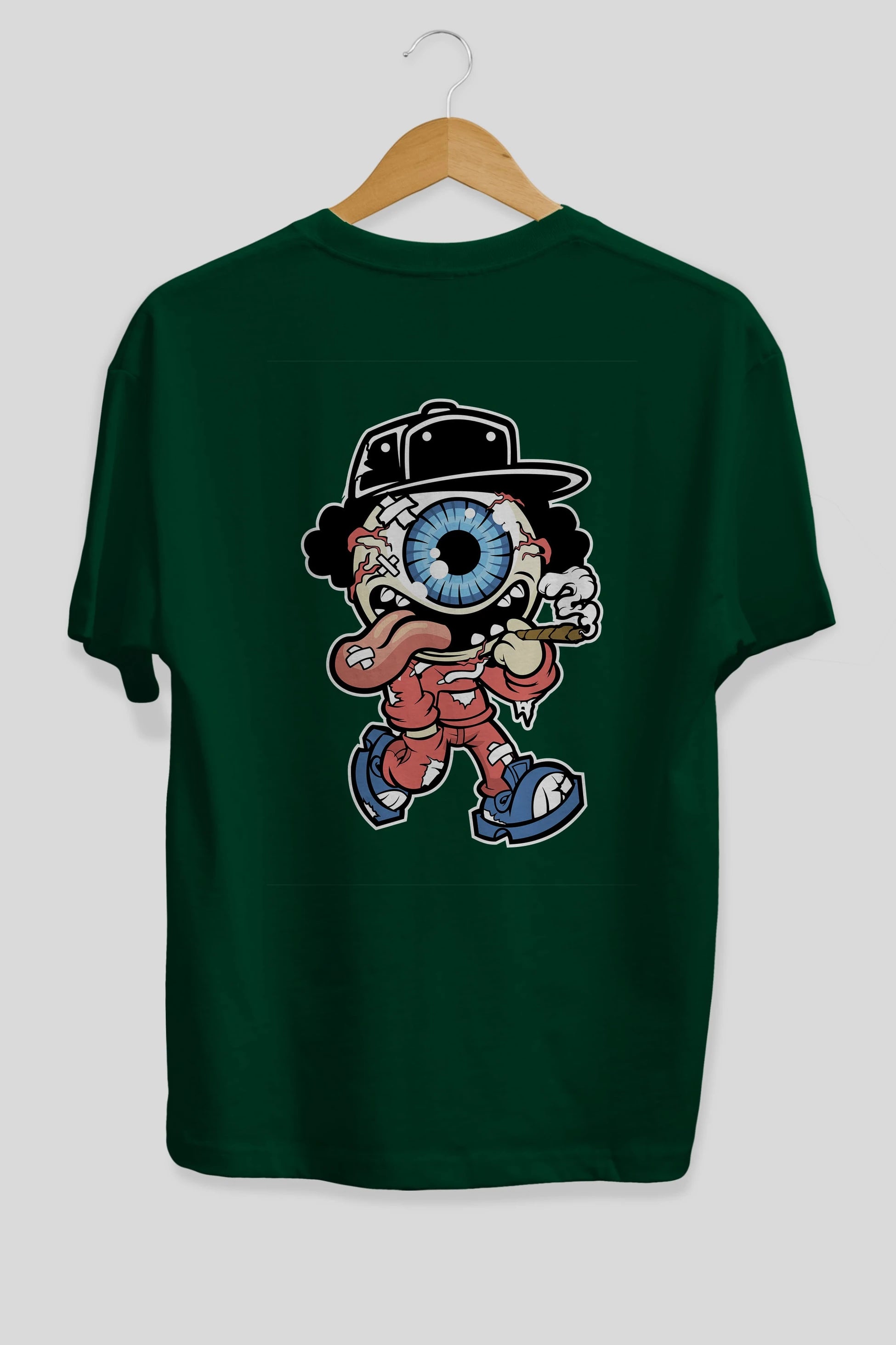 Eyeball Monster Arka Baskılı Oversize t-shirt Erkek Kadın Unisex %100 Pamuk tişort