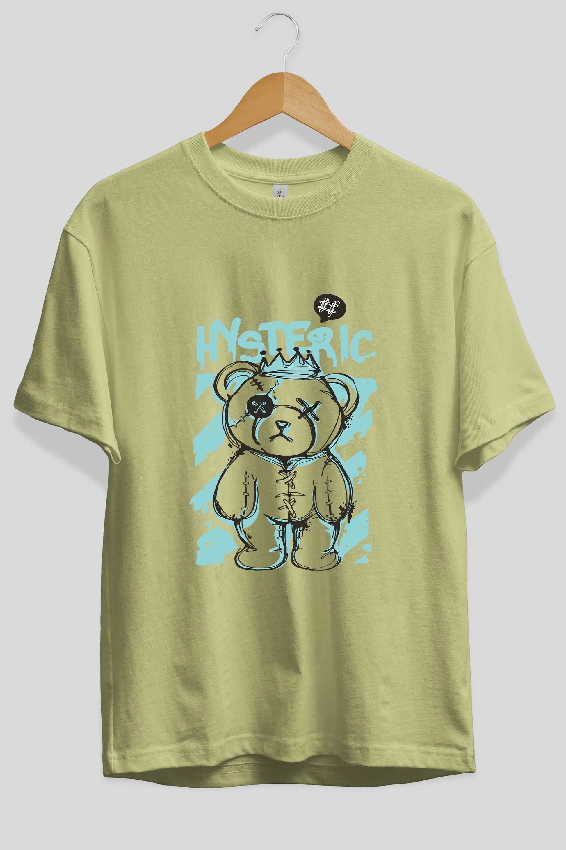 Hysteric Bear Ön Baskılı Oversize t-shirt Erkek Kadın Unisex