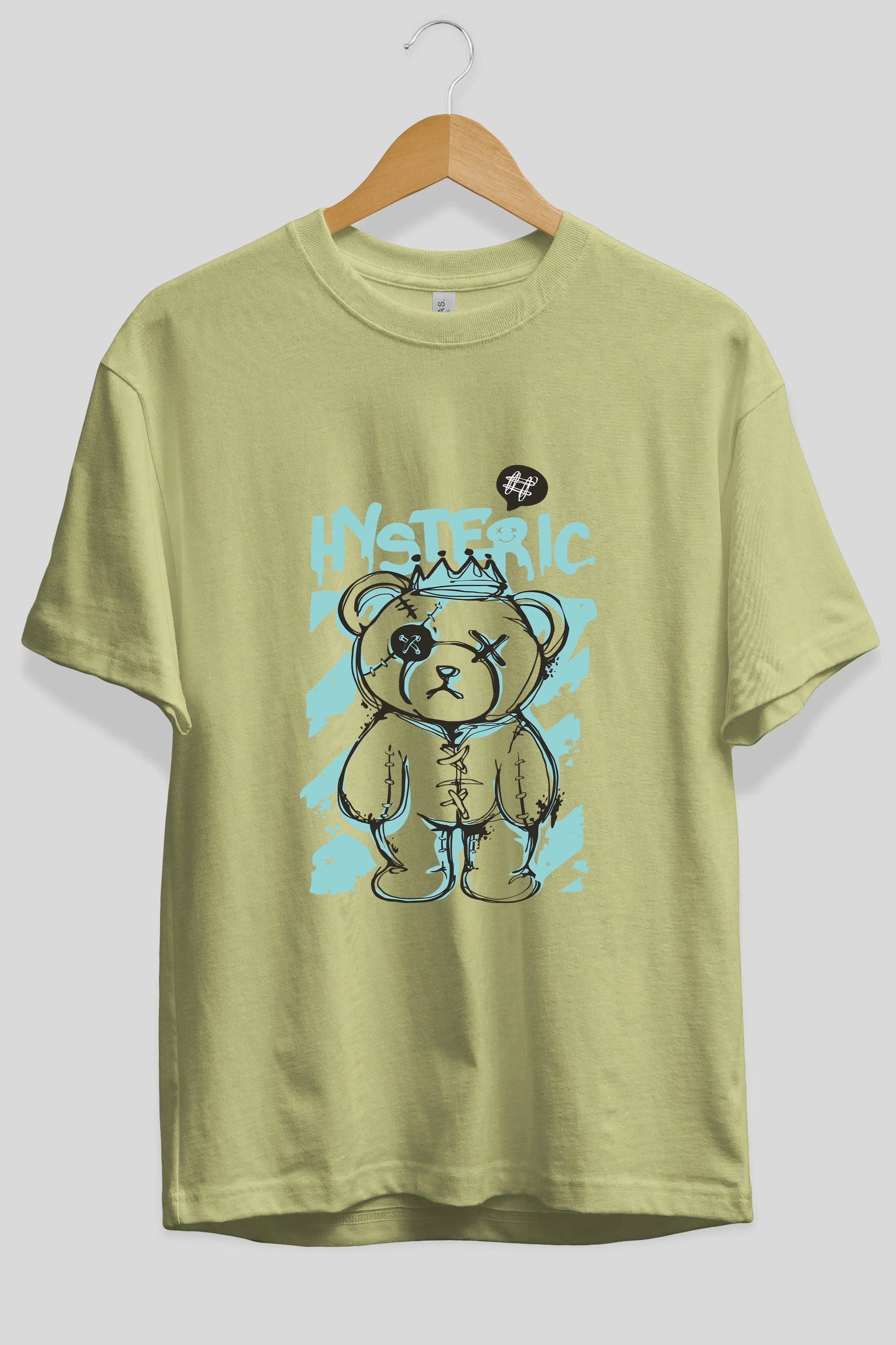 Hysteric Bear Ön Baskılı Oversize t-shirt Erkek Kadın Unisex