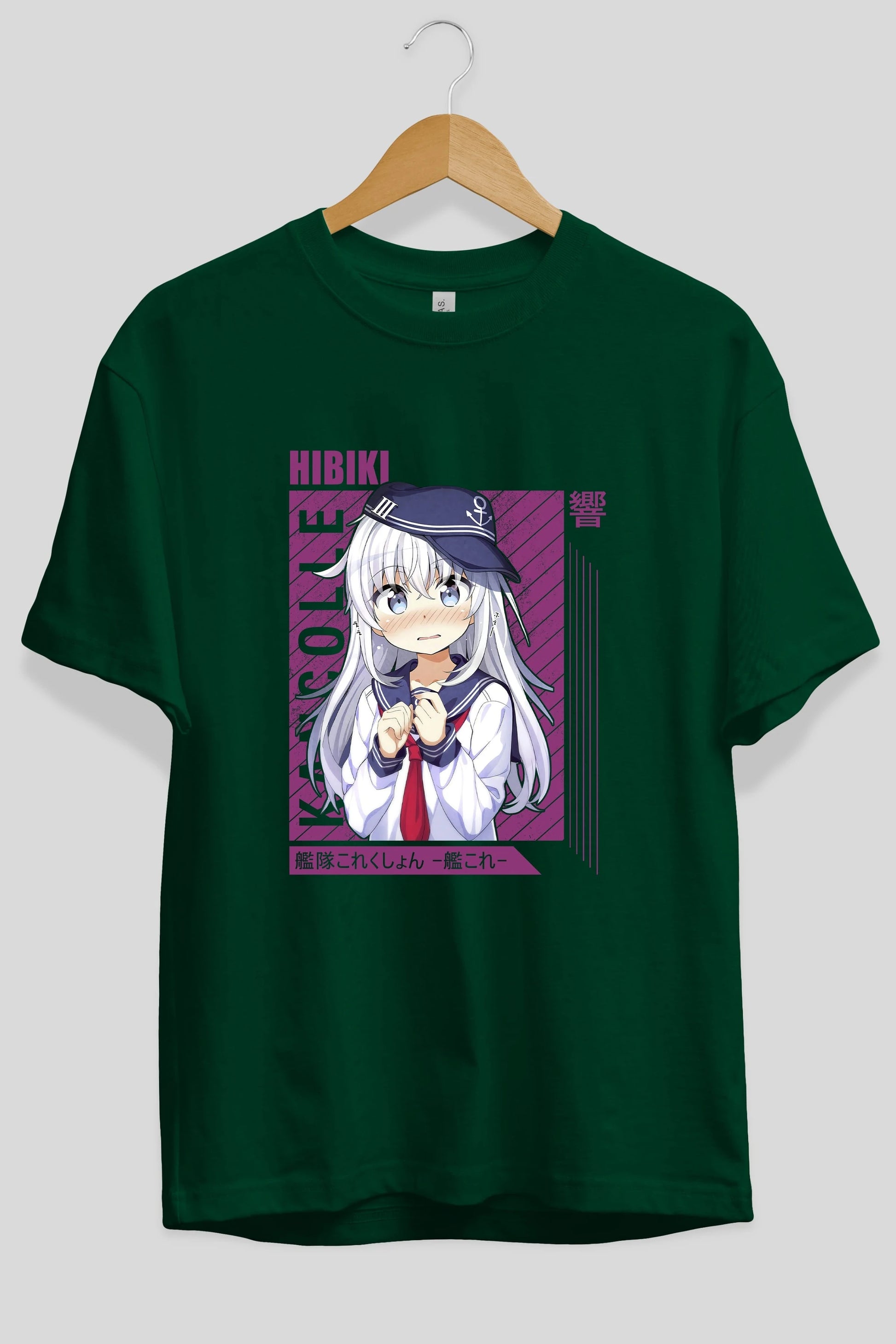 Hibiki 4 Anime Ön Baskılı Oversize t-shirt %100 pamuk Erkek Kadın Unisex
