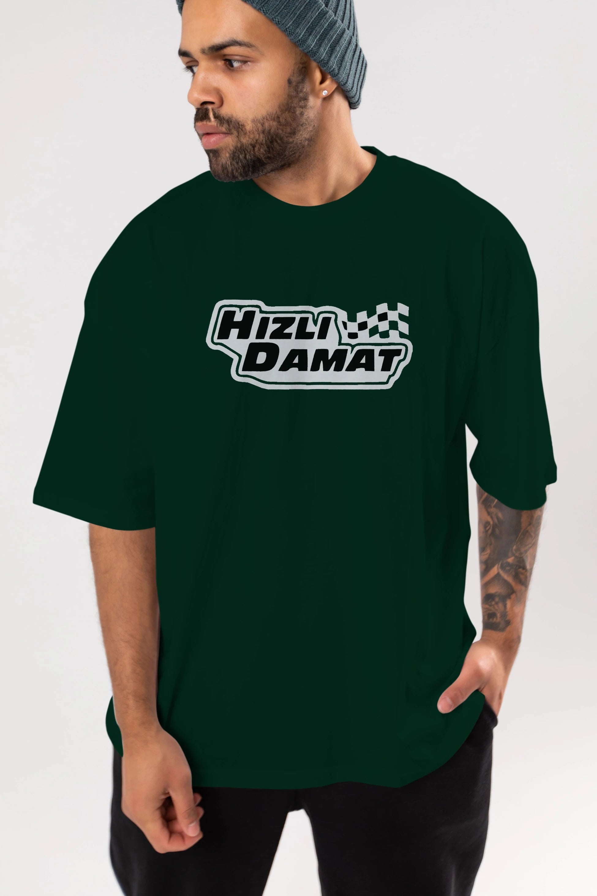 Hızlı Damat Ön Baskılı Oversize t-shirt %100 pamuk Erkek Kadın Unisex