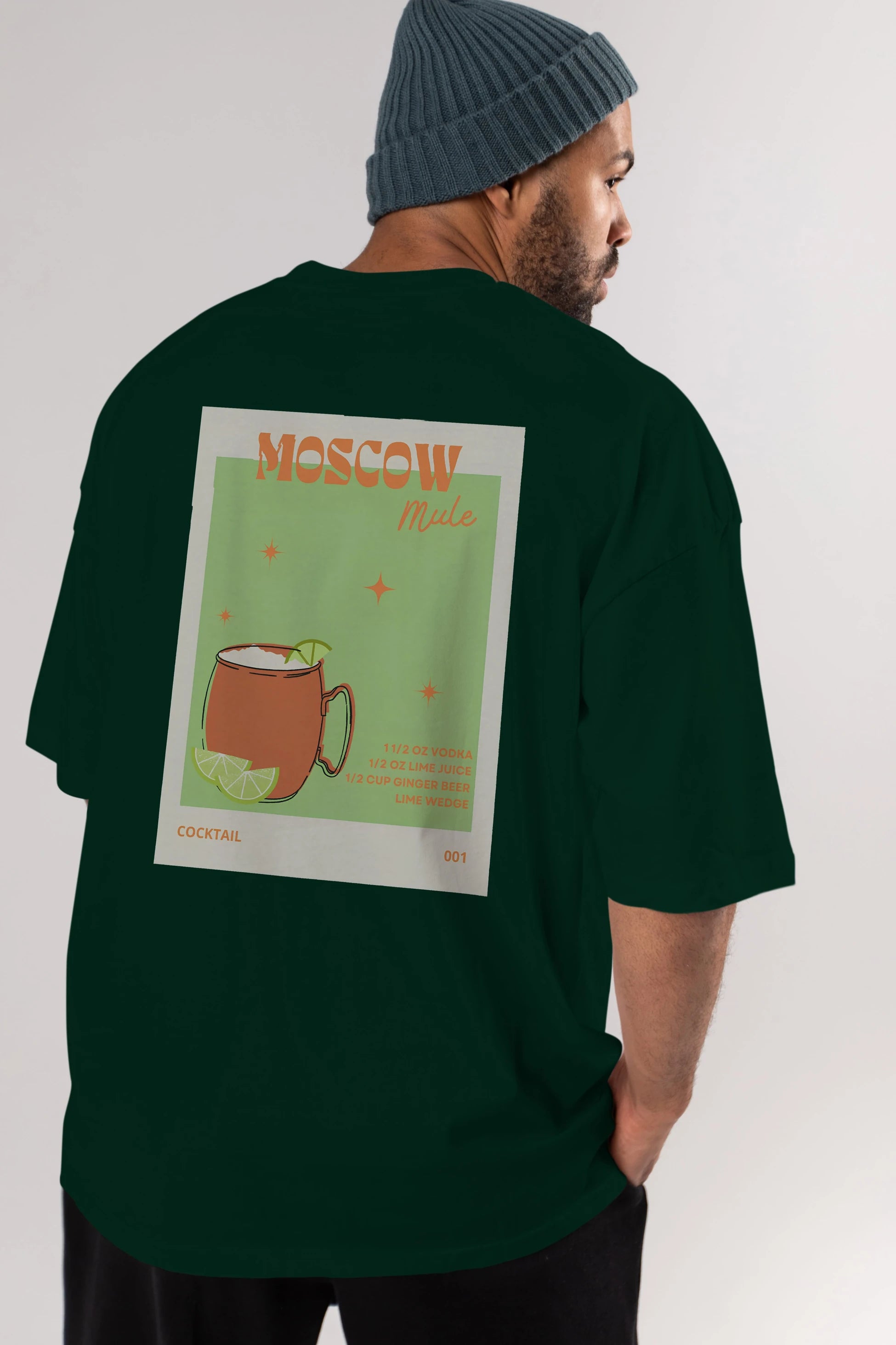 Moscow Mule 2 Arka Baskılı Oversize t-shirt Erkek Kadın Unisex %100 Pamuk Bisiklet Yaka tişort