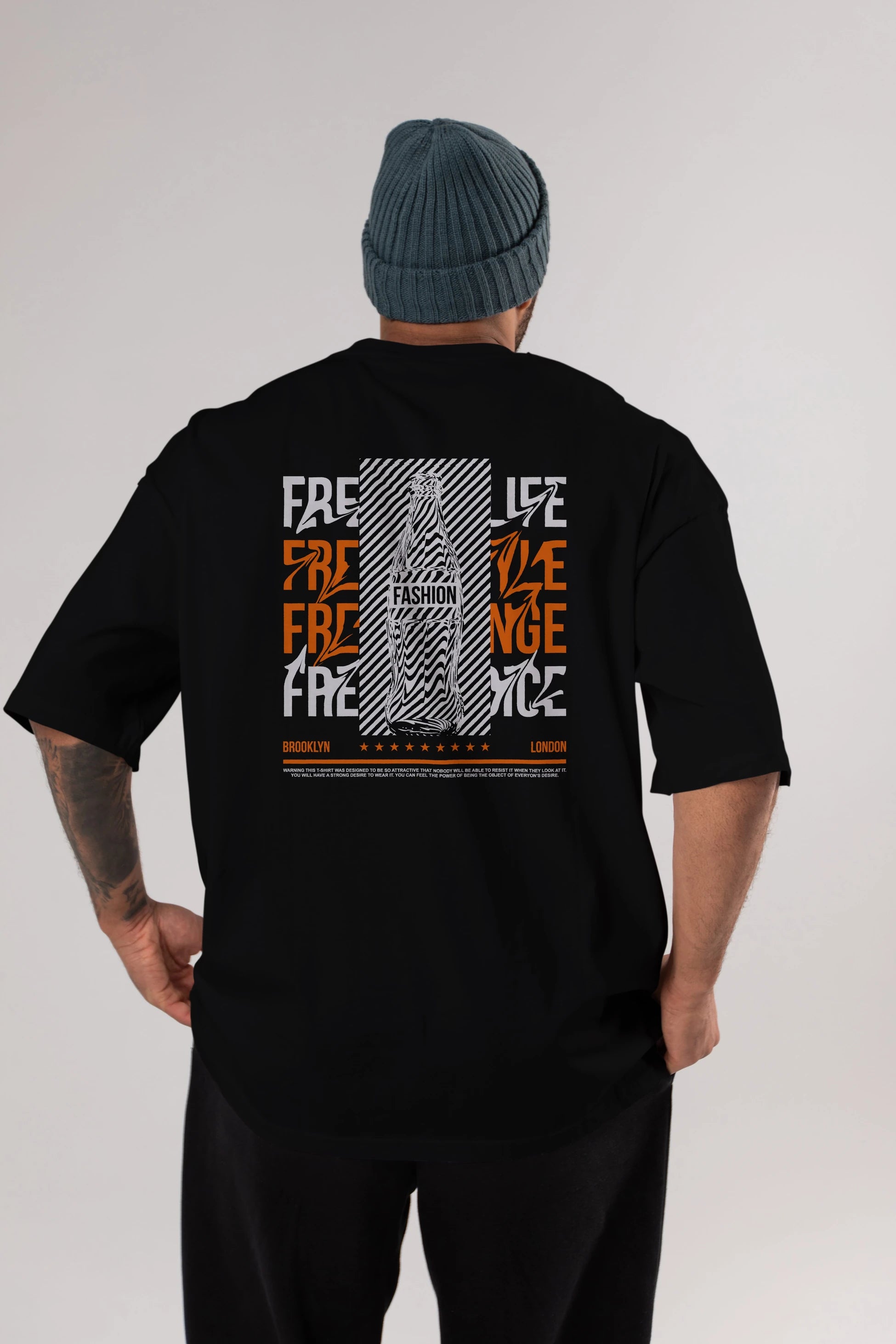 Freedom Life Arka Baskılı Oversize t-shirt Erkek Kadın Unisex