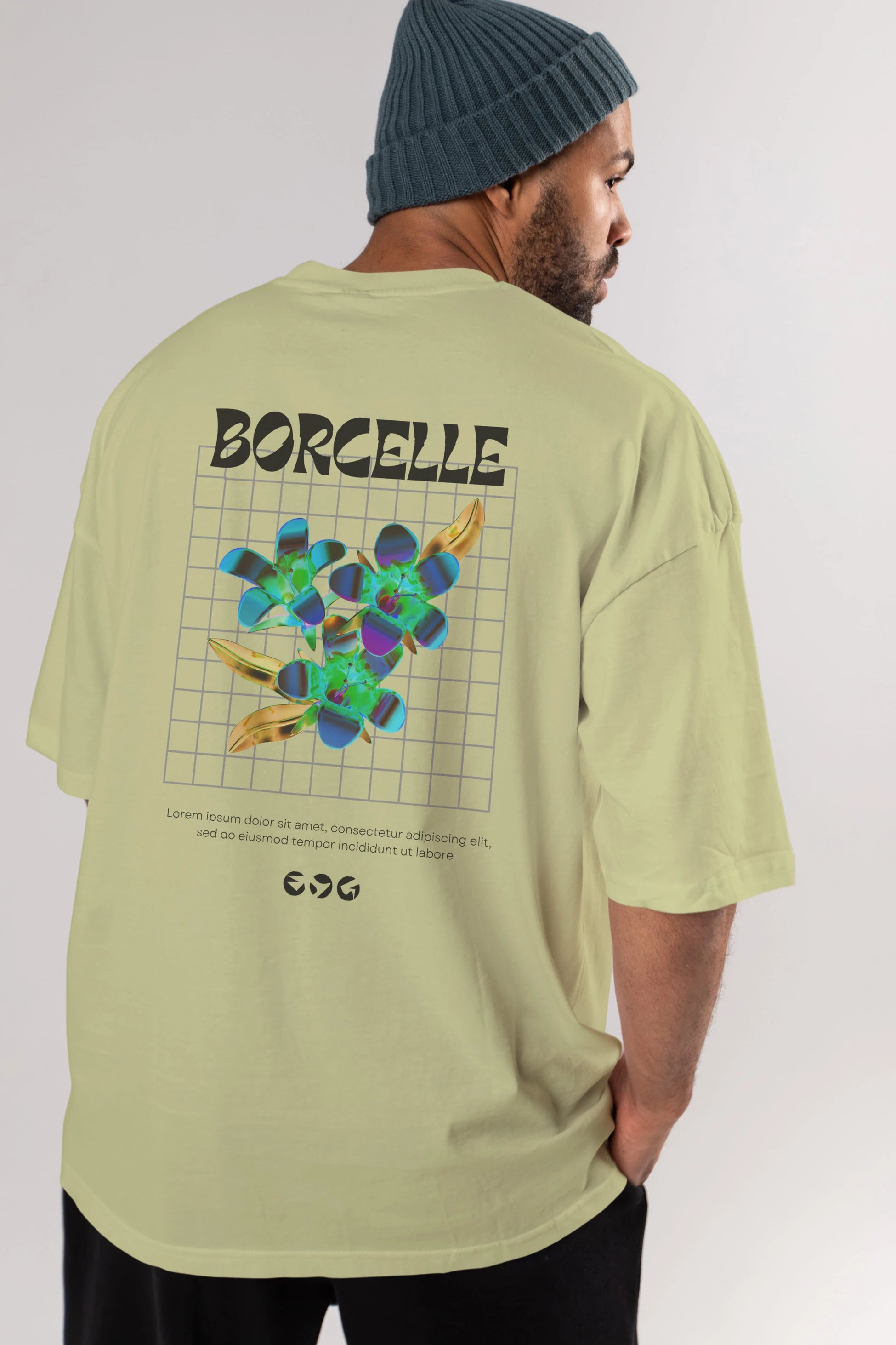 Borcelle Streetwear Arka Baskılı Oversize t-shirt Erkek Kadın Unisex