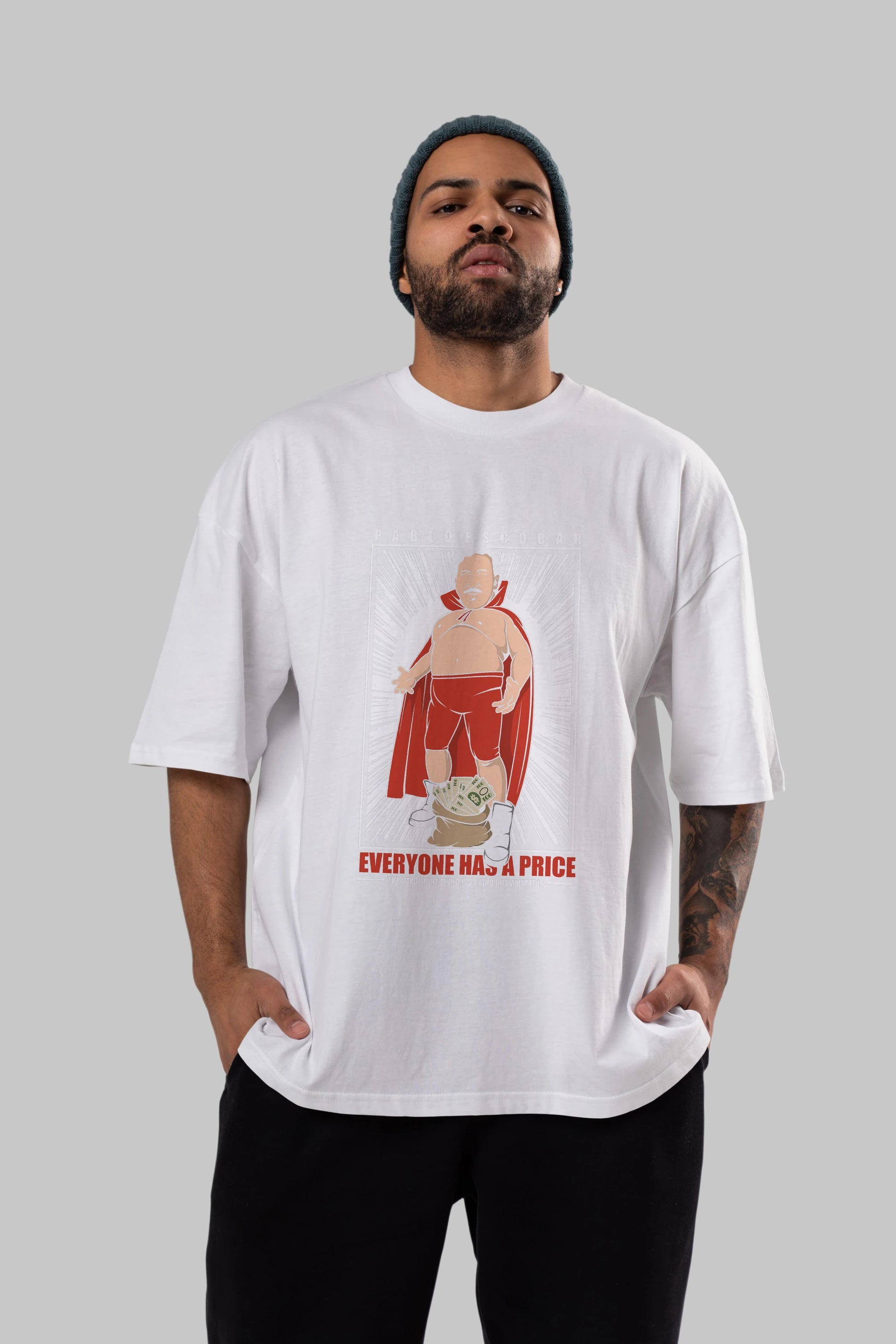 Pablo Escobar Luchador Ön Baskılı Oversize t-shirt Erkek Kadın Unisex %100 Pamuk tişort
