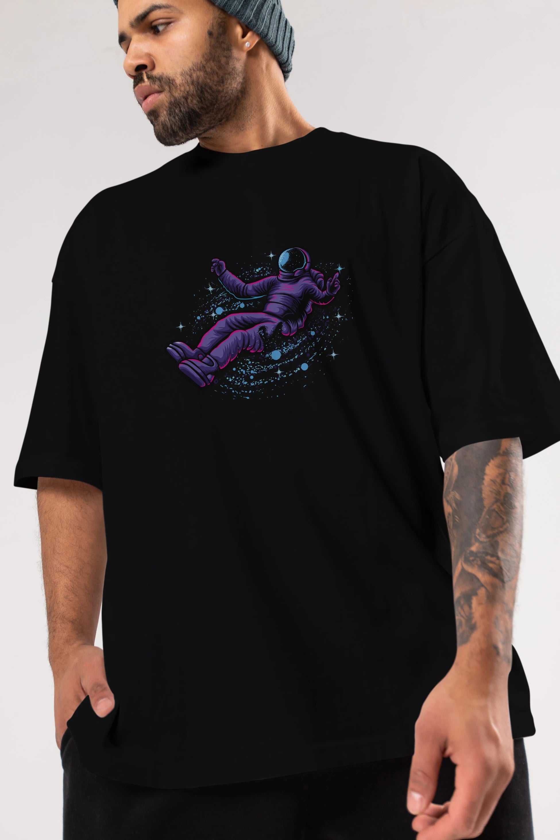 Having fun in outer space Ön Baskılı Oversize t-shirt Erkek Kadın Unisex