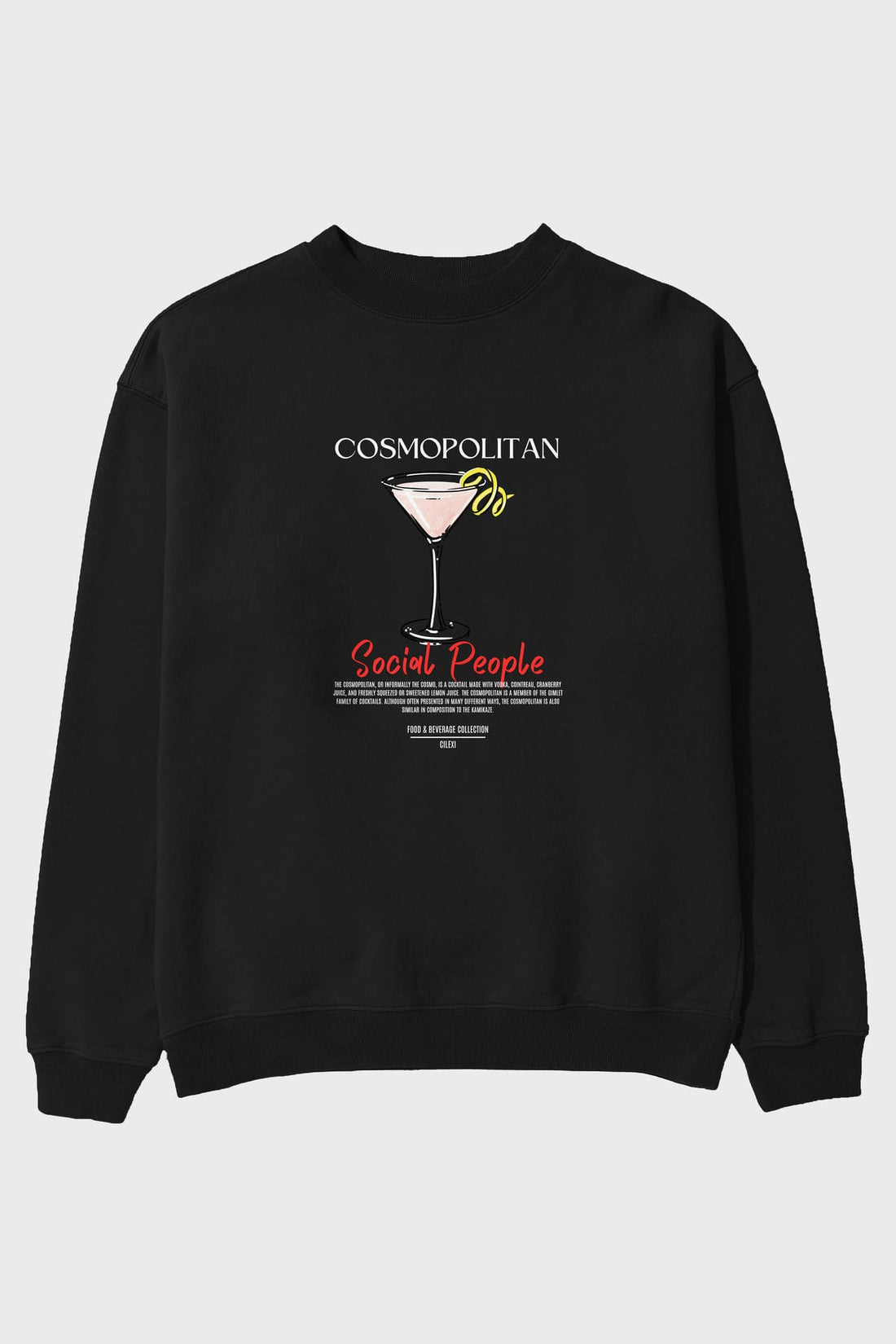 Cosmopolitan ön Baskılı Oversize Sweatshirt Erkek Kadın Unisex