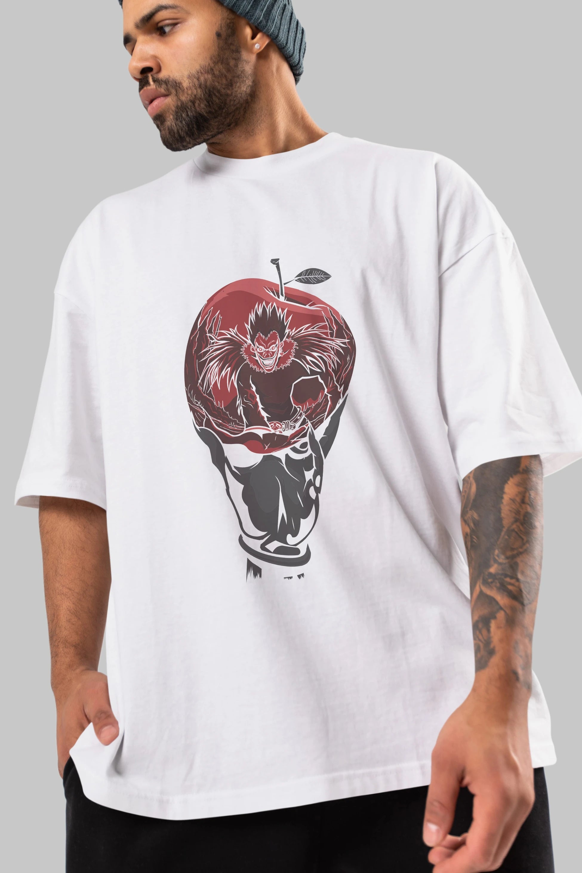 DEATH NOTE -RYUK Anime Ön Baskılı Oversize t-shirt %100 pamuk Erkek Kadın Unisex