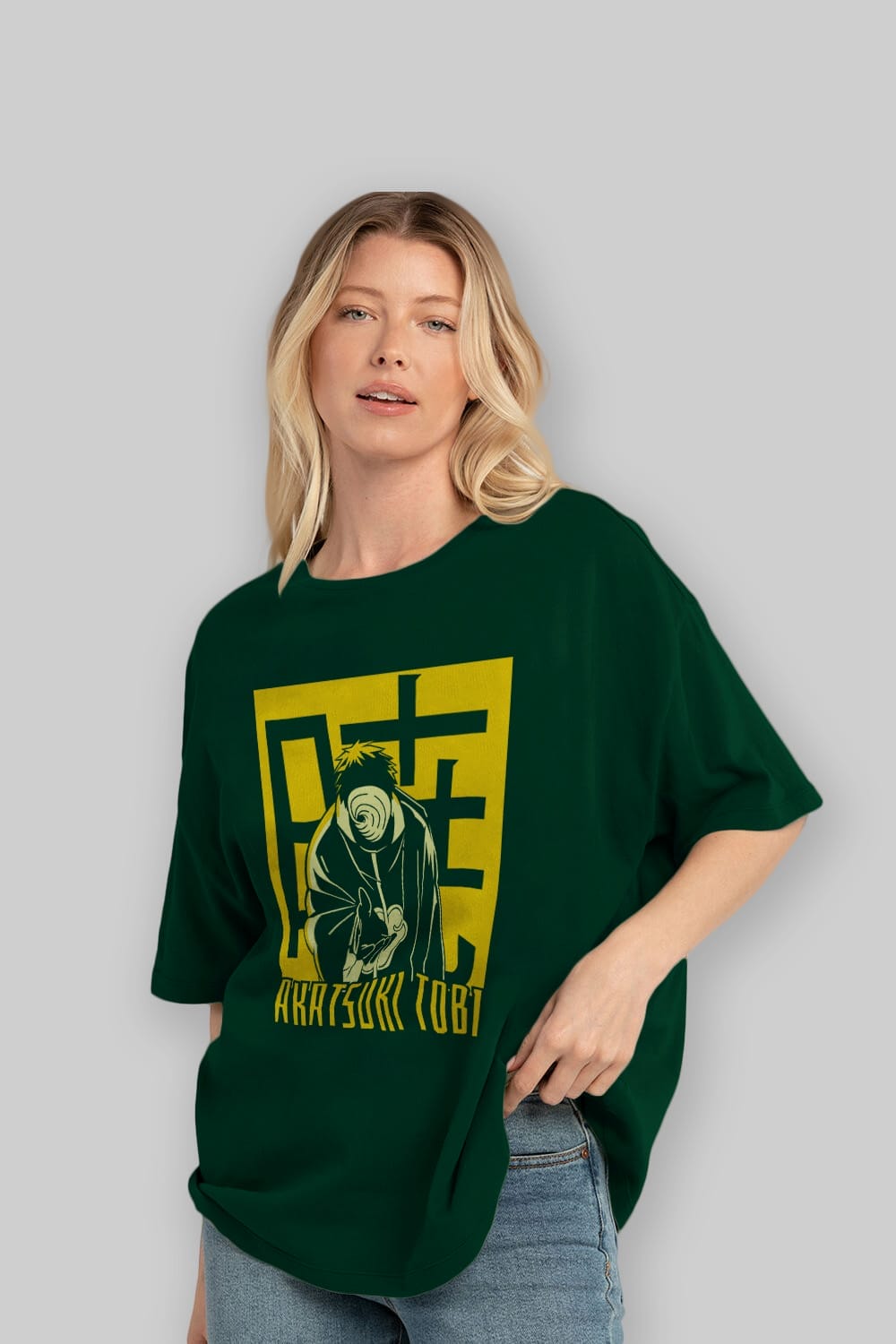 AKATSUKI OBITO NARUTO Anime Ön Baskılı Oversize t-shirt %100 pamuk Erkek Kadın Unisex