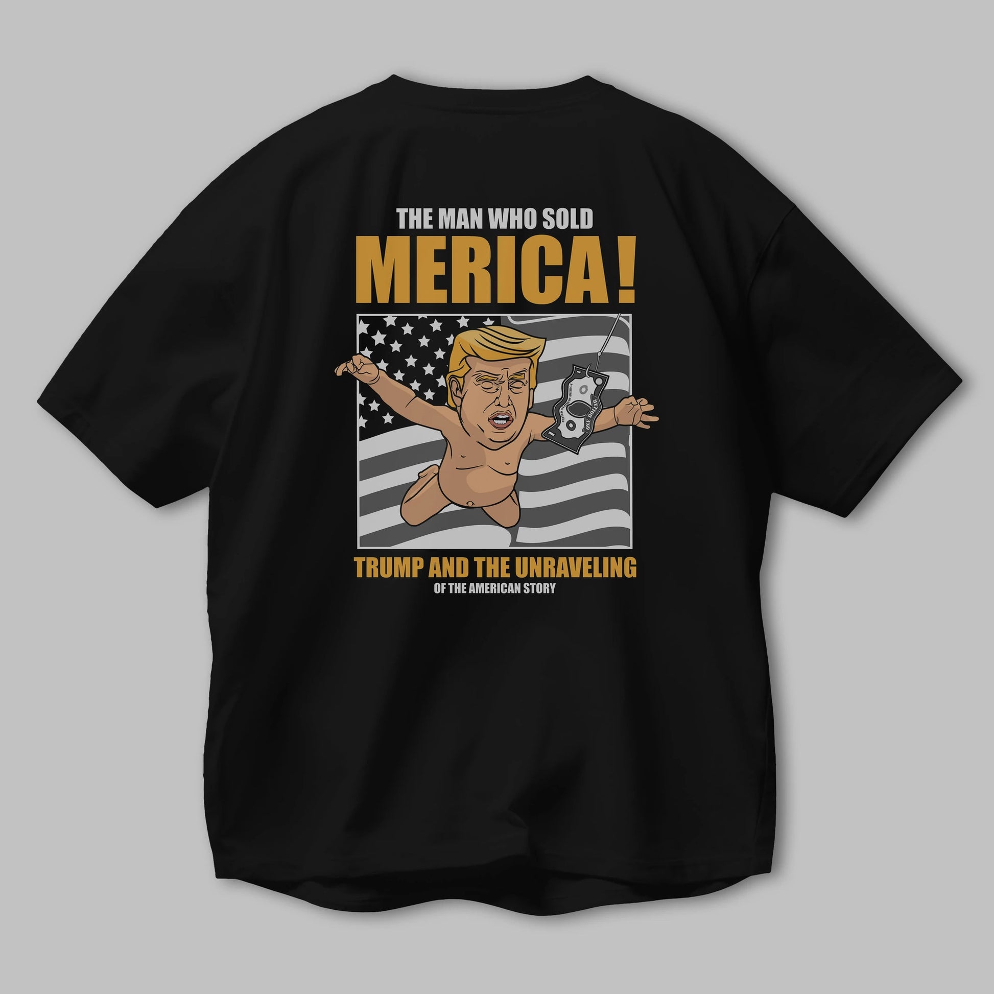 Trump Nirvana Arka Baskılı Oversize t-shirt Erkek Kadın Unisex %100 Pamuk tişort