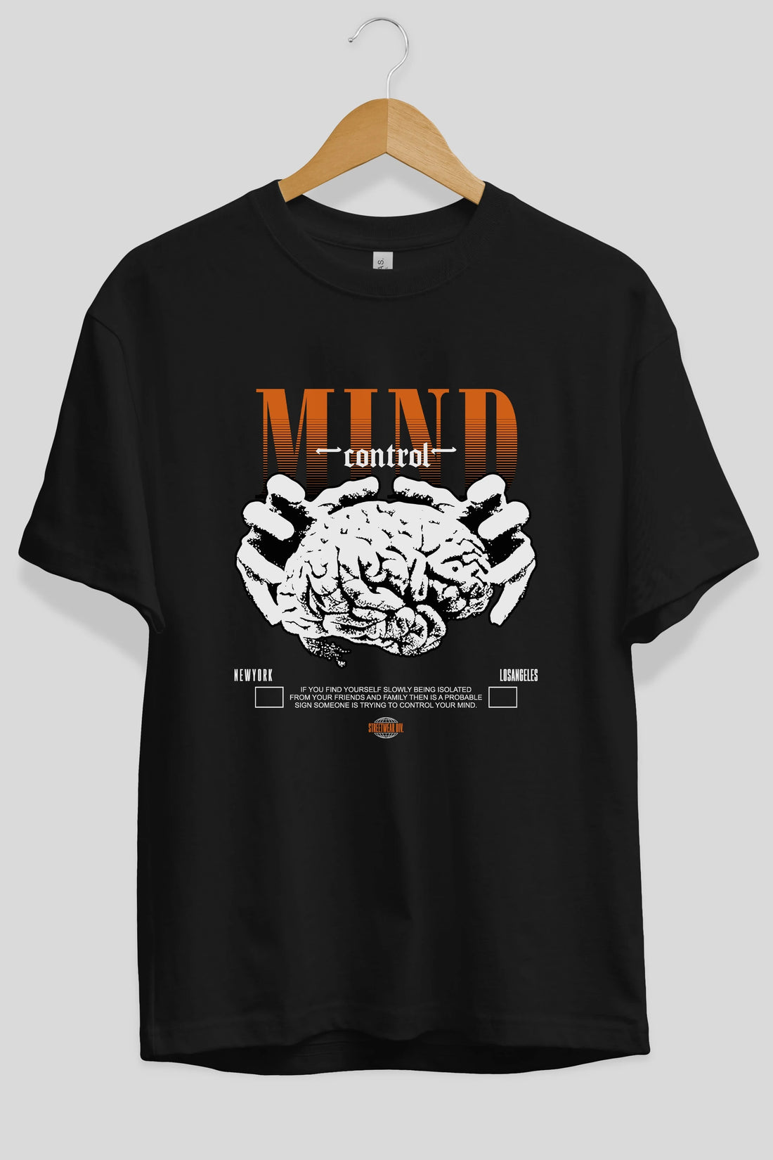Mind Control Ön Baskılı Oversize t-shirt Erkek Kadın Unisex