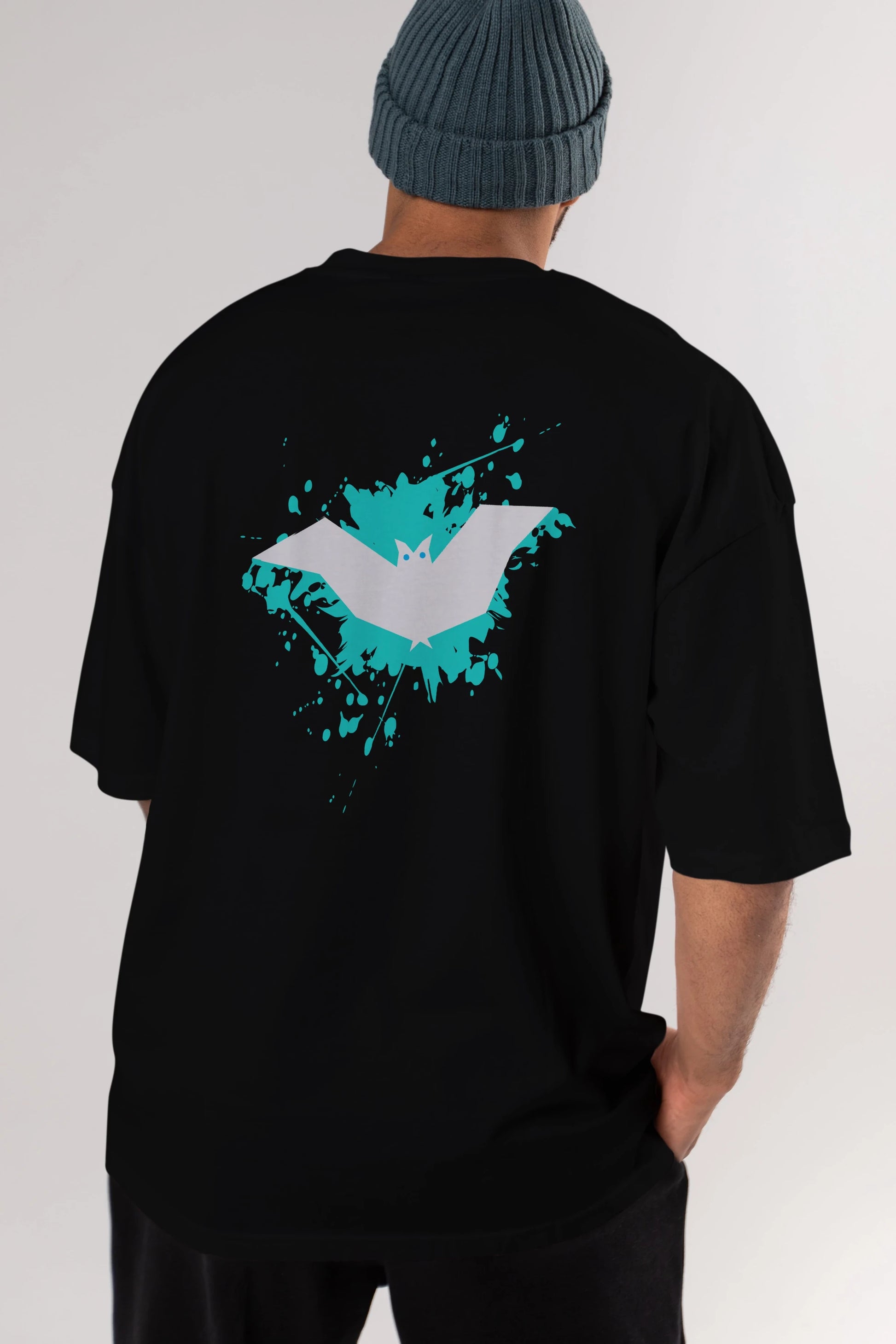 Halloween Arka Baskılı Oversize t-shirt Erkek Kadın Unisex