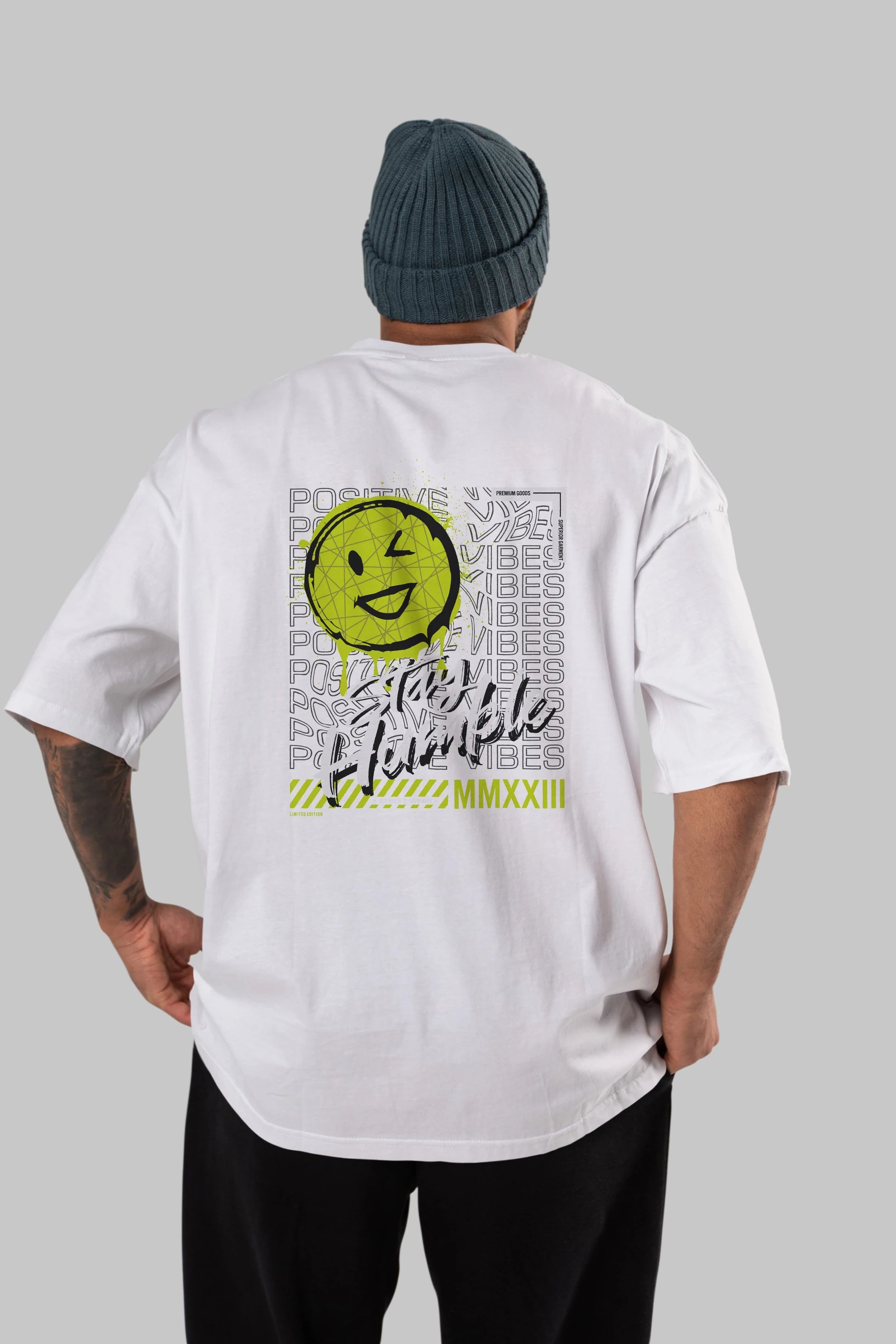 Stay Humble Arka Baskılı Oversize t-shirt Erkek Kadın Unisex