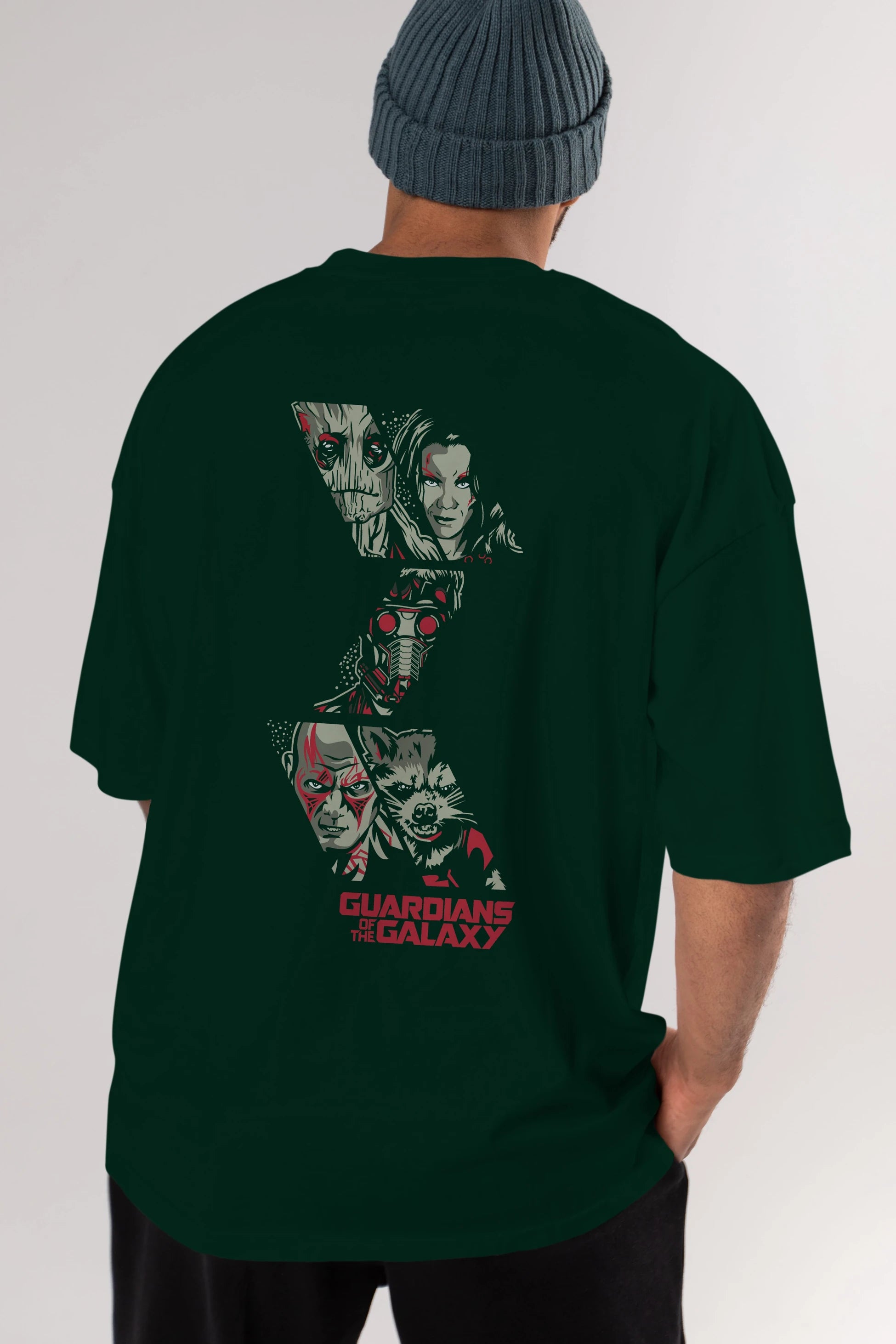 Guardians of The Galaxy (2) Arka Baskılı Oversize t-shirt Erkek Kadın Unisex %100 Pamuk Bisiklet Yaka tişort