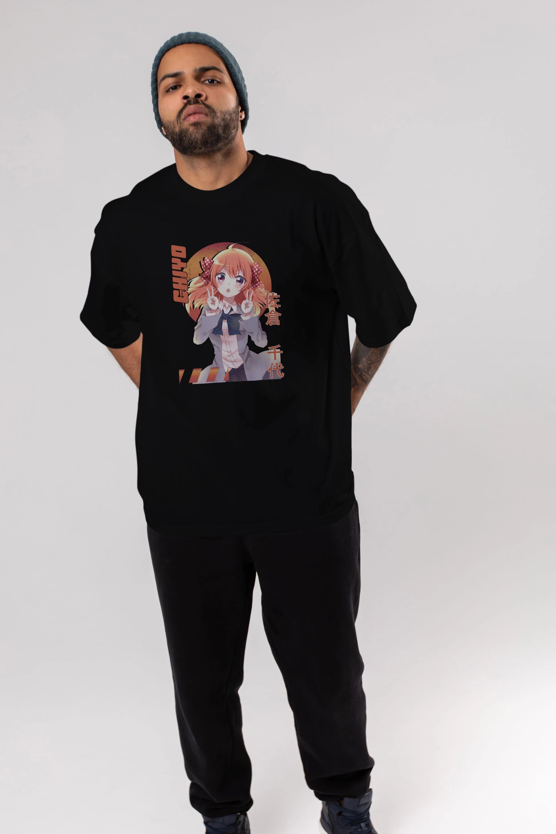 Chiyo Sakura 5 Anime Ön Baskılı Oversize t-shirt %100 pamuk Erkek Kadın Unisex