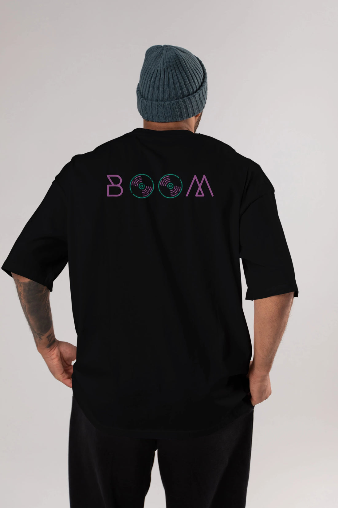Boom 2 Arka Baskılı Oversize t-shirt Erkek Kadın Unisex