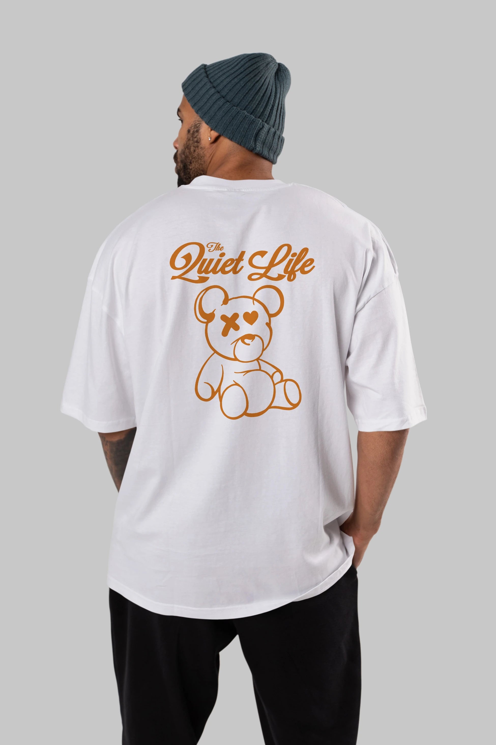 The Life Bear Arka Baskılı Oversize t-shirt Erkek Kadın Unisex