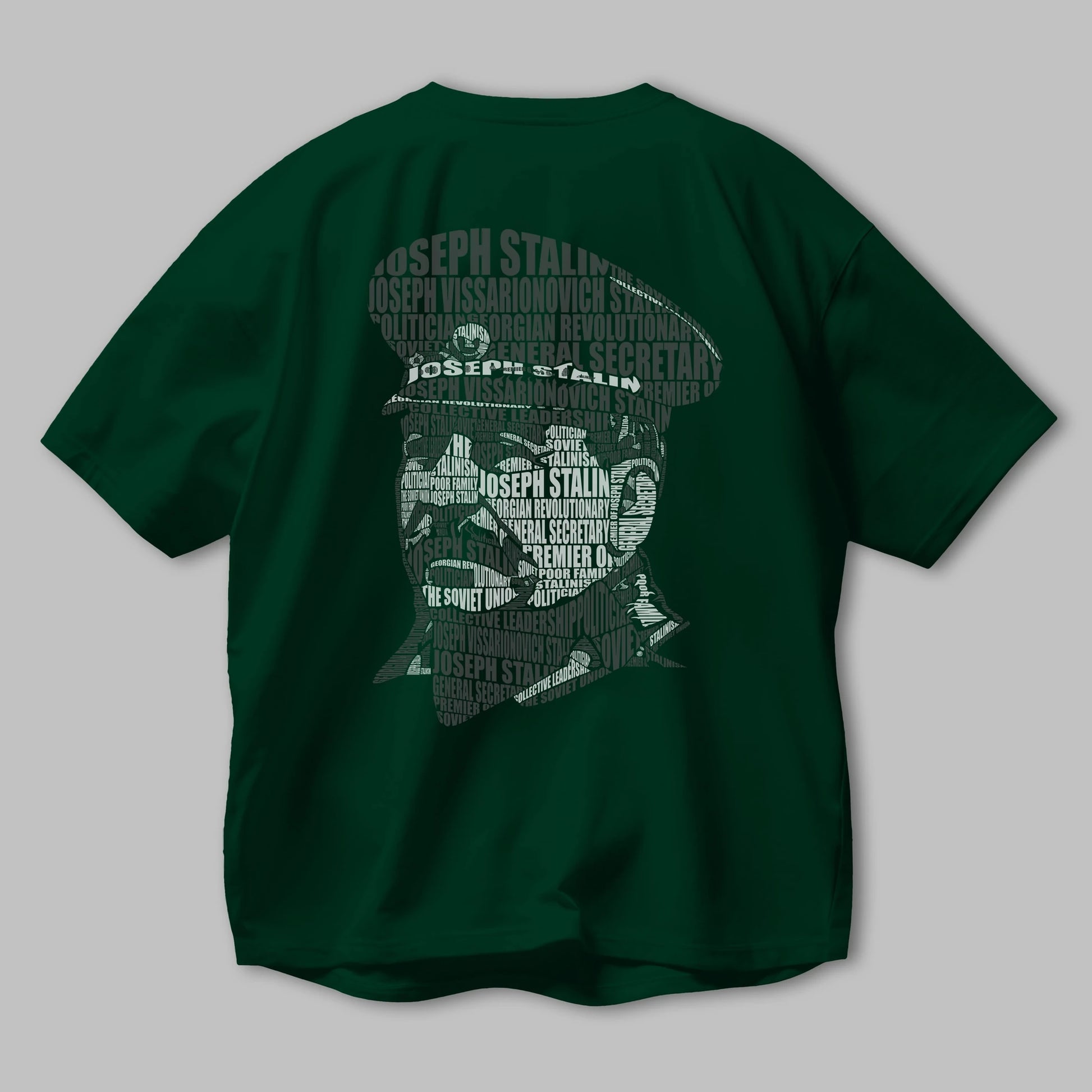 Joseph Stalin Calligram Arka Baskılı Oversize t-shirt %100 pamuk Erkek Kadın Unisex
