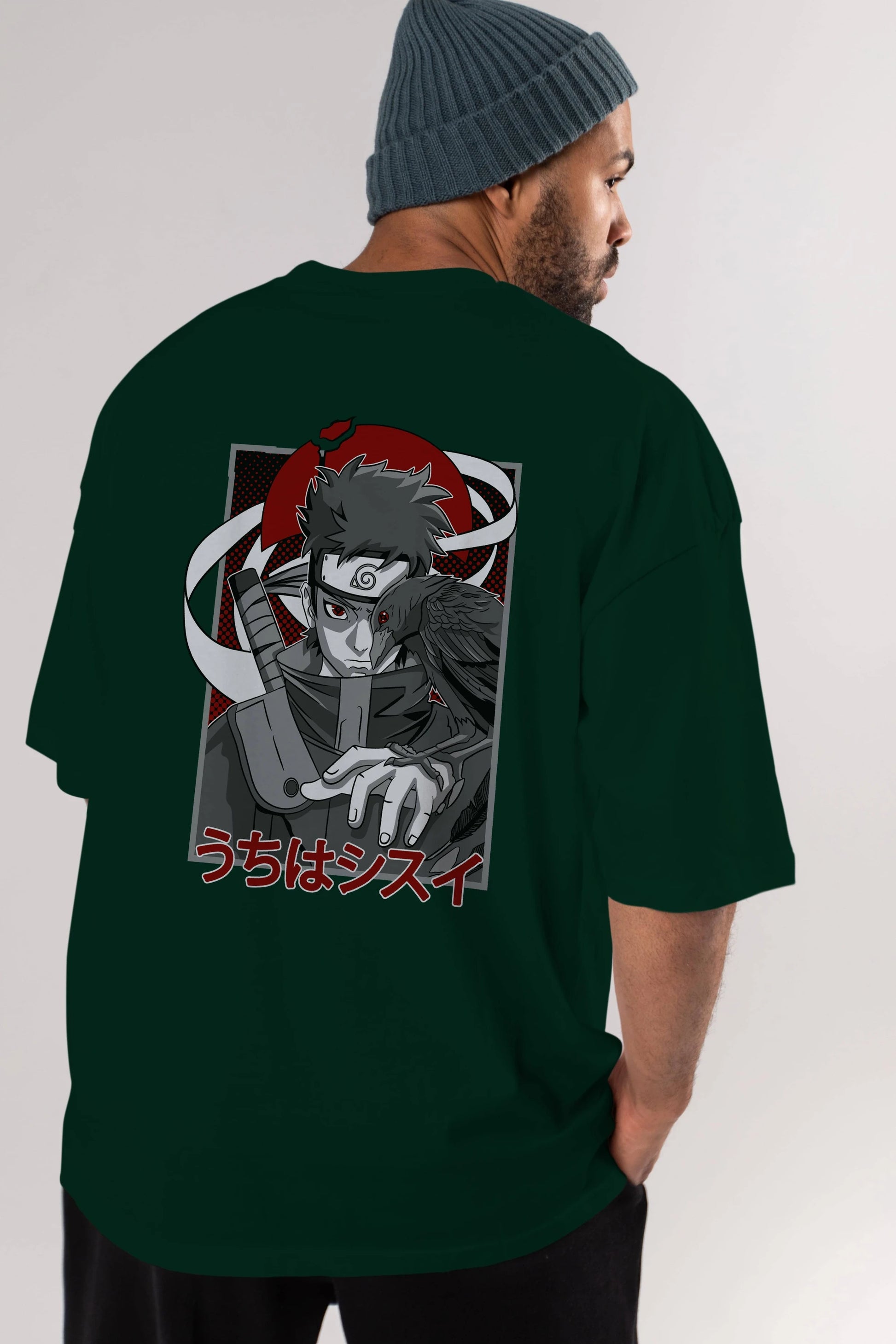 SHISUI UCHIHA NARUTO Anime Arka Baskılı Oversize t-shirt Erkek Kadın Unisex