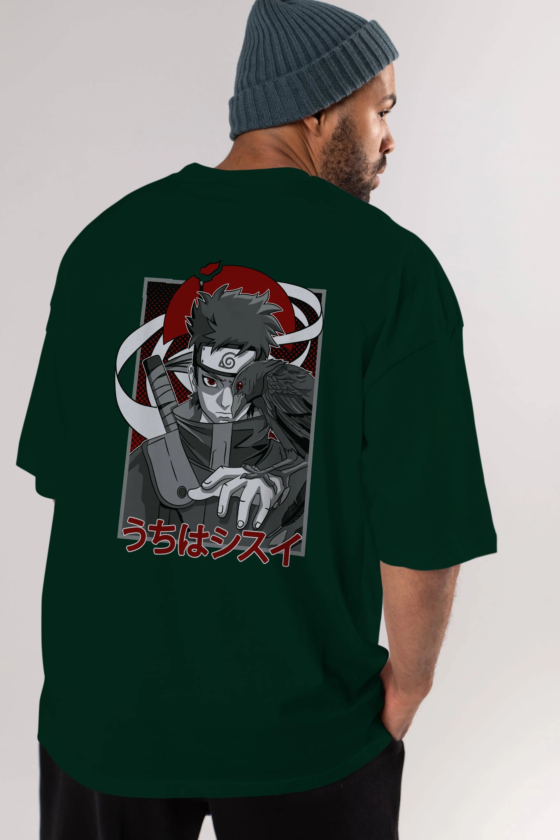 SHISUI UCHIHA NARUTO Anime Arka Baskılı Oversize t-shirt Erkek Kadın Unisex