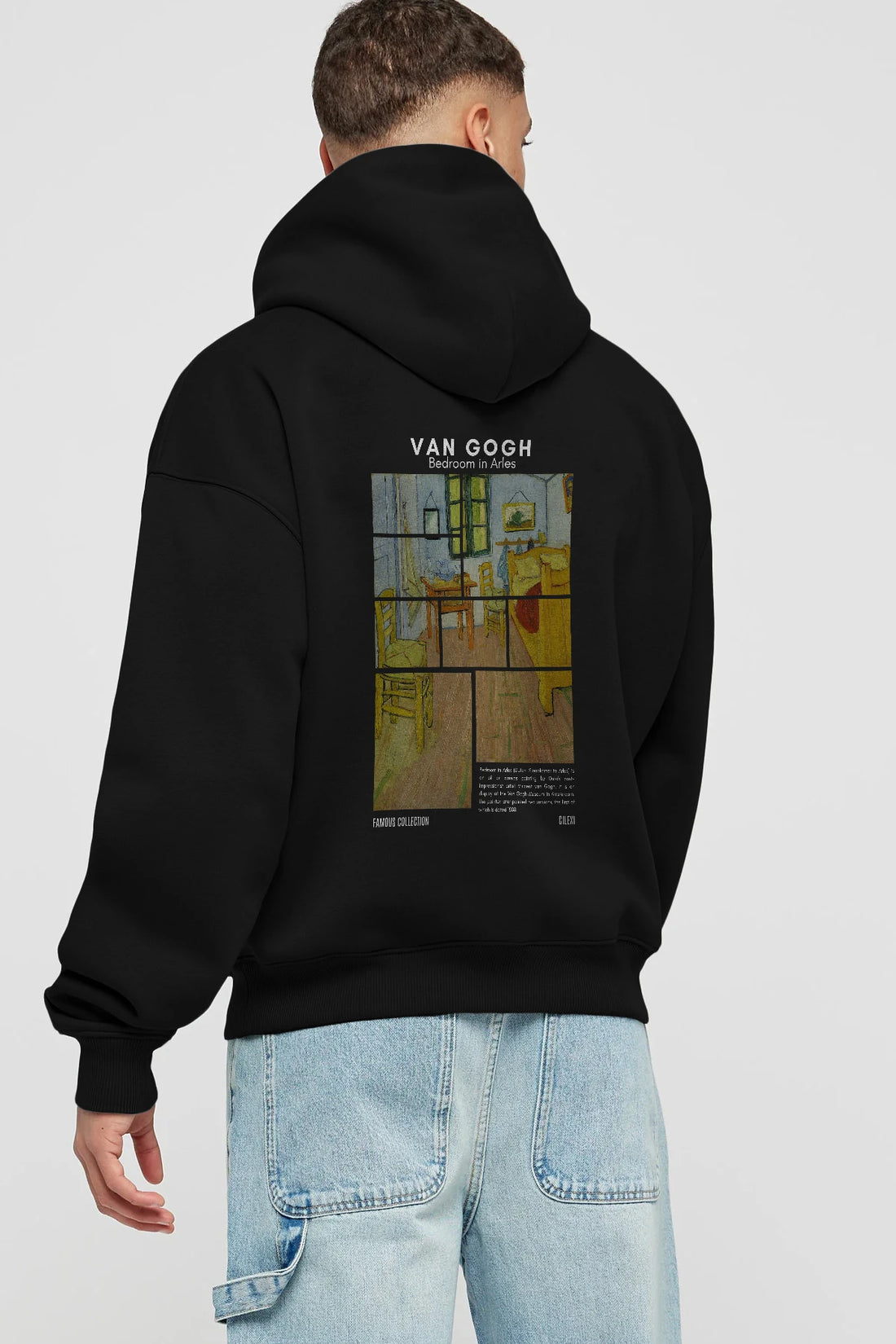 Van Gogh Arka Baskılı Hoodie Oversize Kapüşonlu Sweatshirt Erkek Kadın