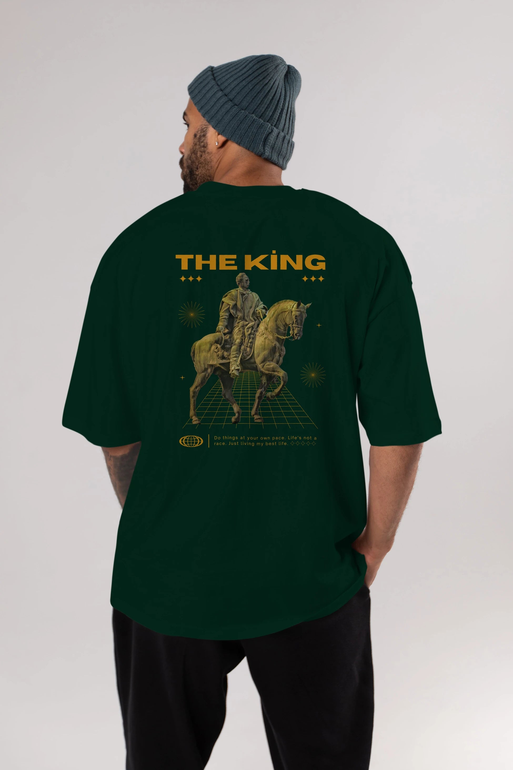 The King Yazılı Arka Baskılı Oversize t-shirt Erkek Kadın Unisex