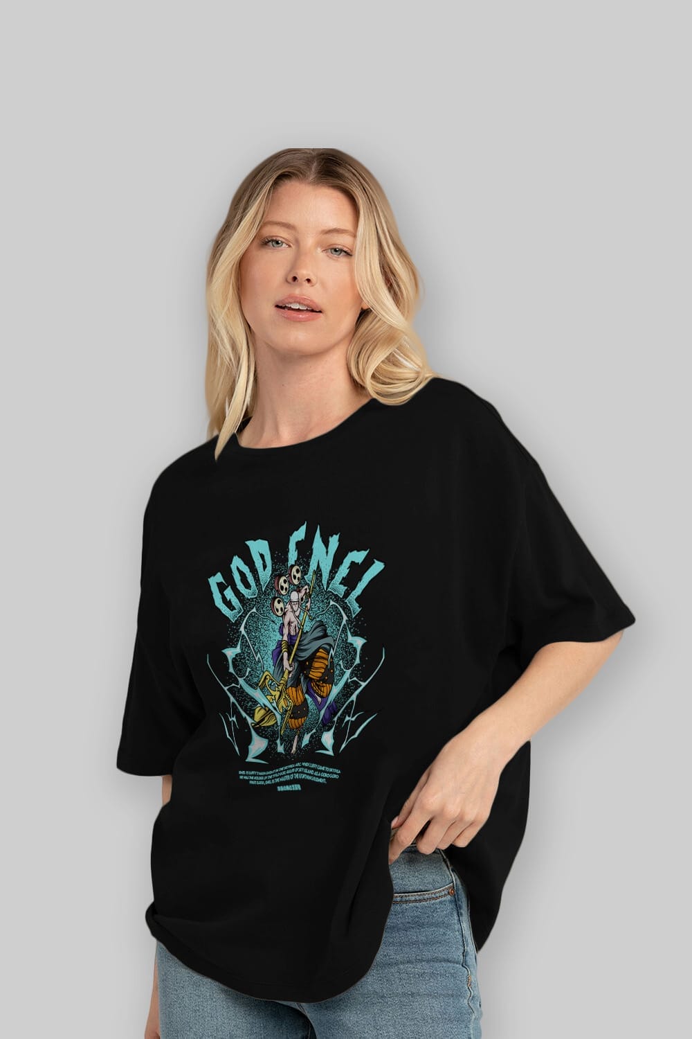 Eneru Anime Ön Baskılı Oversize t-shirt %100 pamuk Erkek Kadın Unisex