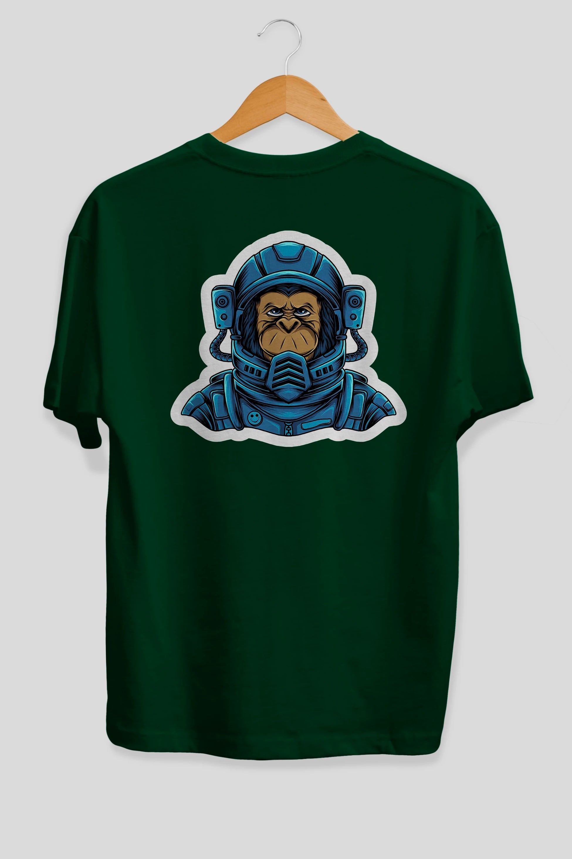 Astromonkey Sticker Arka Baskılı Oversize t-shirt Erkek Kadın Unisex