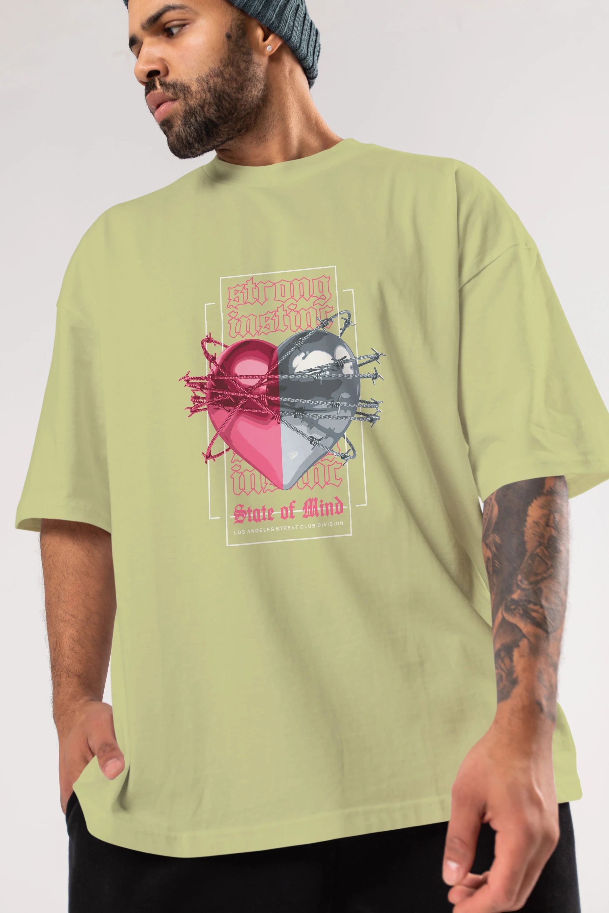 State of Mind Ön Baskılı Oversize t-shirt Erkek Kadın Unisex