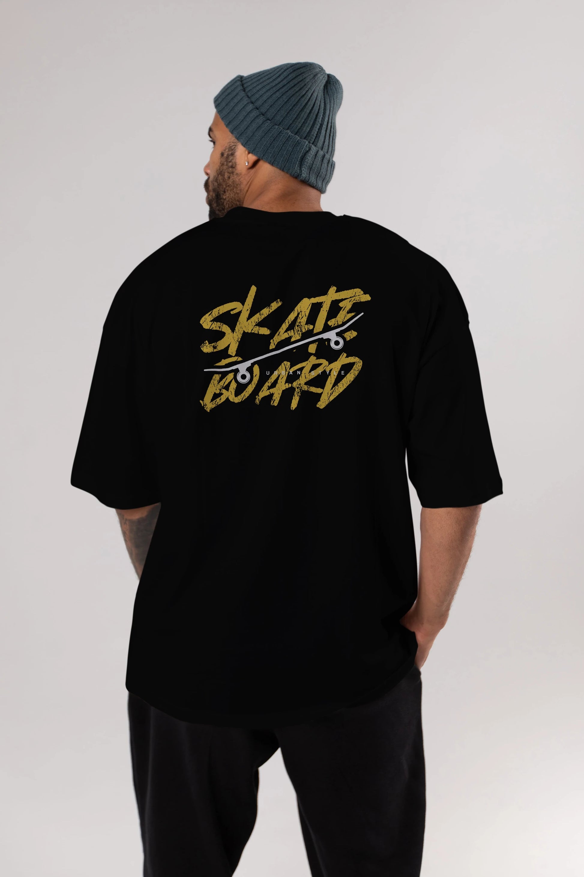 Skate Board Arka Baskılı Oversize t-shirt Erkek Kadın Unisex