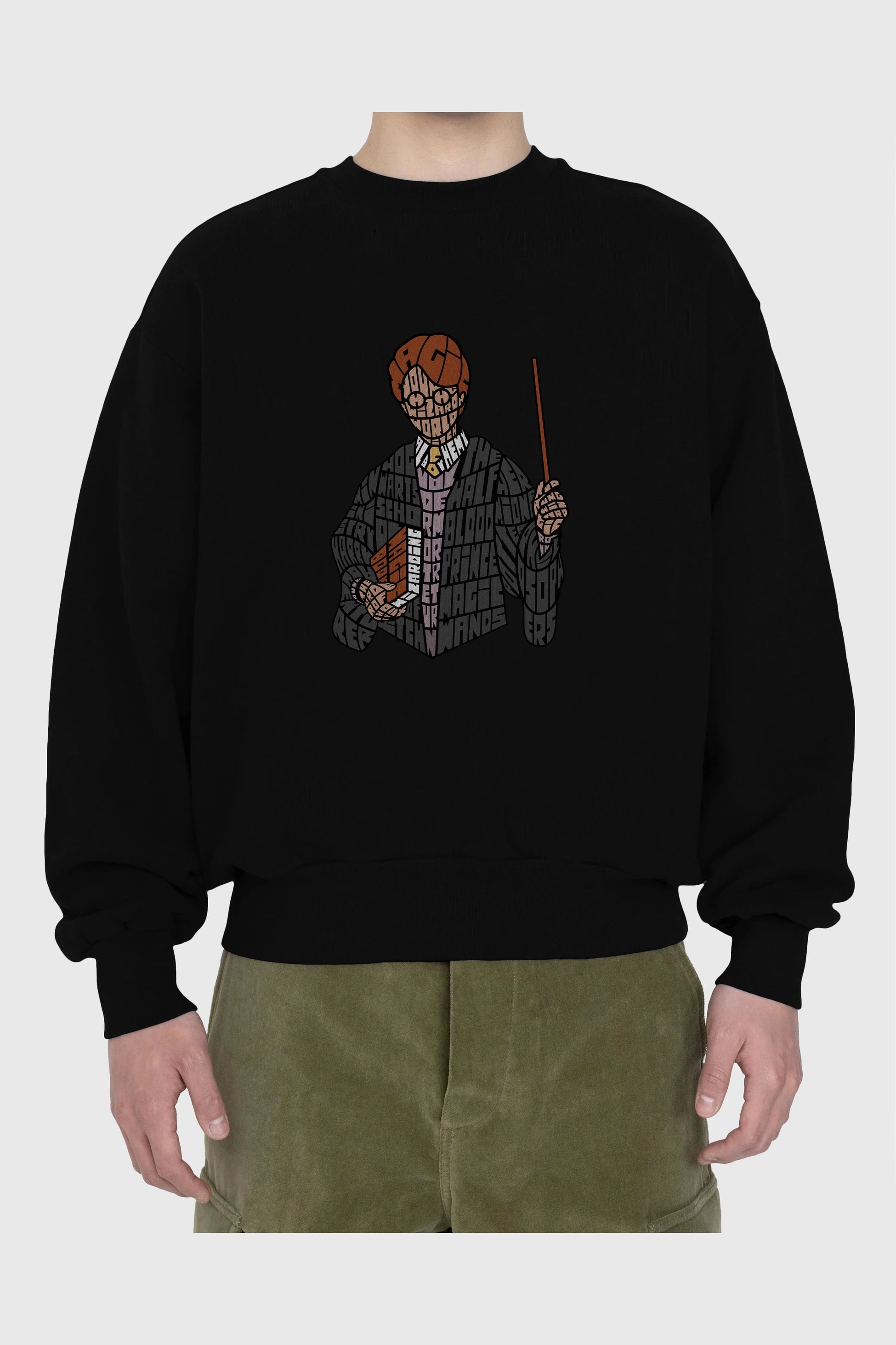 Harry Ön Baskılı Oversize Sweatshirt Erkek Kadın Unisex