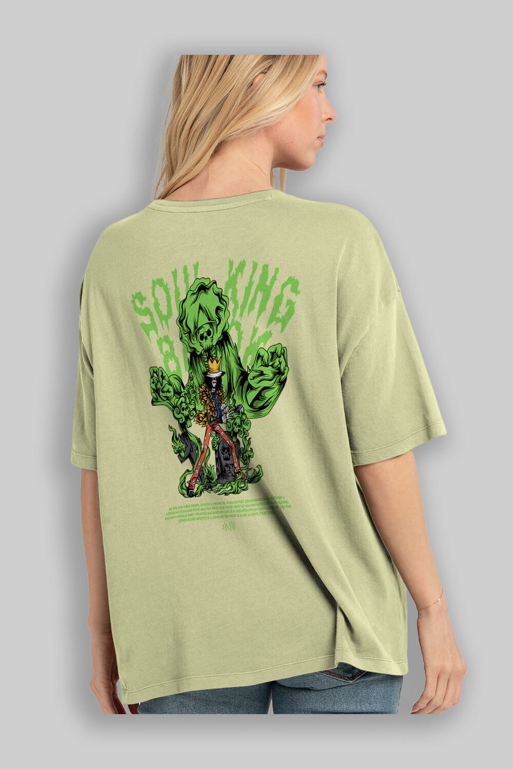 Soul King Brook Anime Arka Baskılı Oversize t-shirt Erkek Kadın Unisex