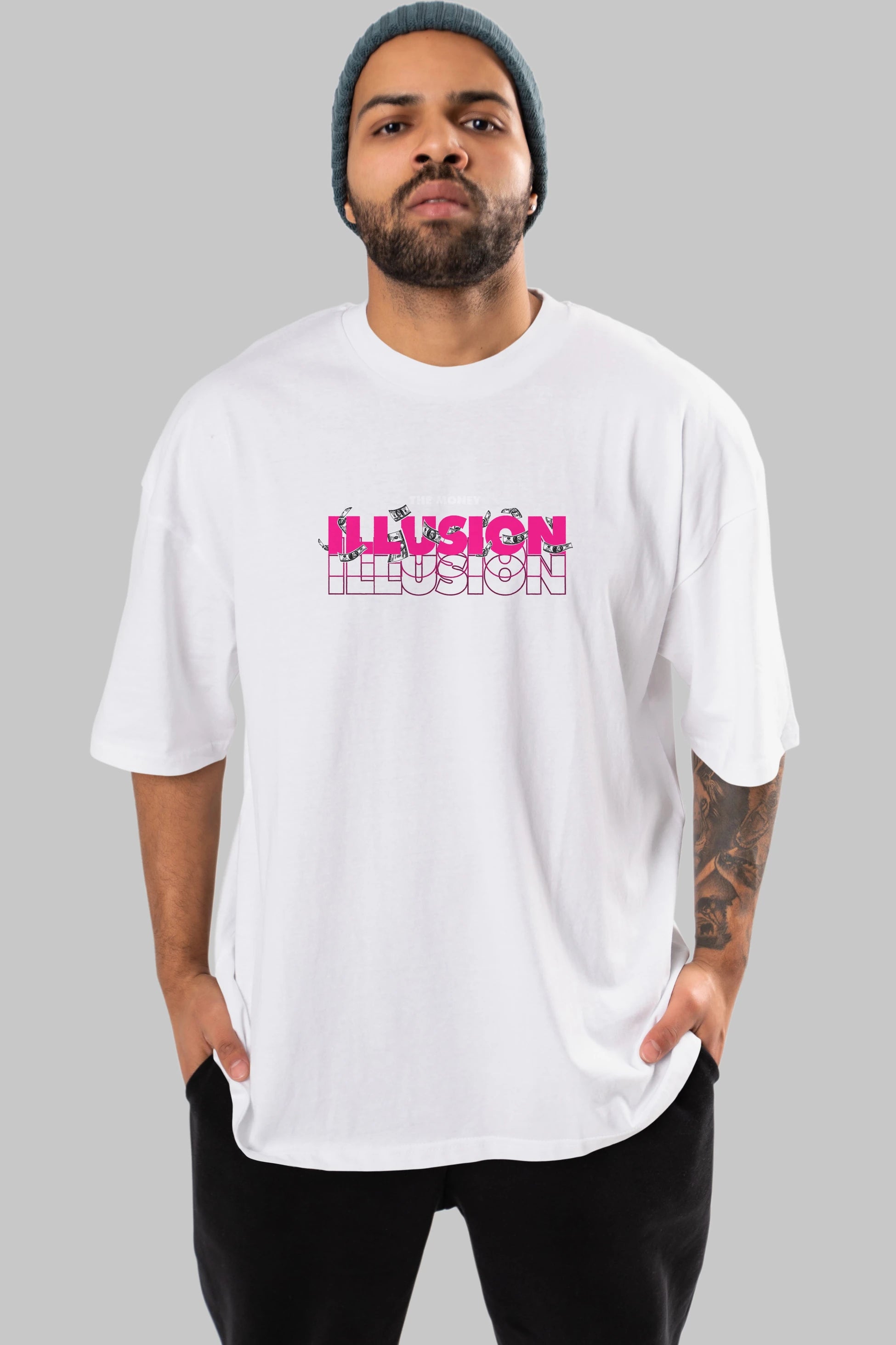 The Money Illusion Ön Baskılı Oversize t-shirt Erkek Kadın Unisex